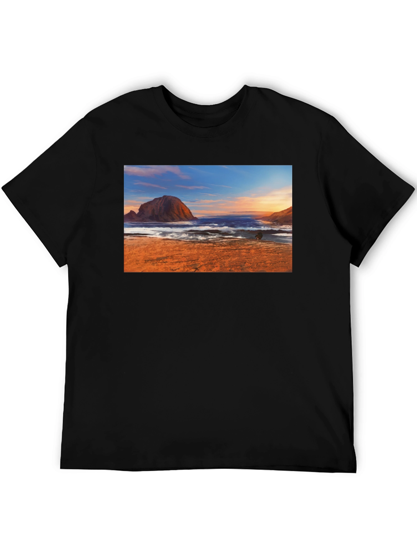 Black Beachscape Graphic Tee - Black Short Sleeve view 5