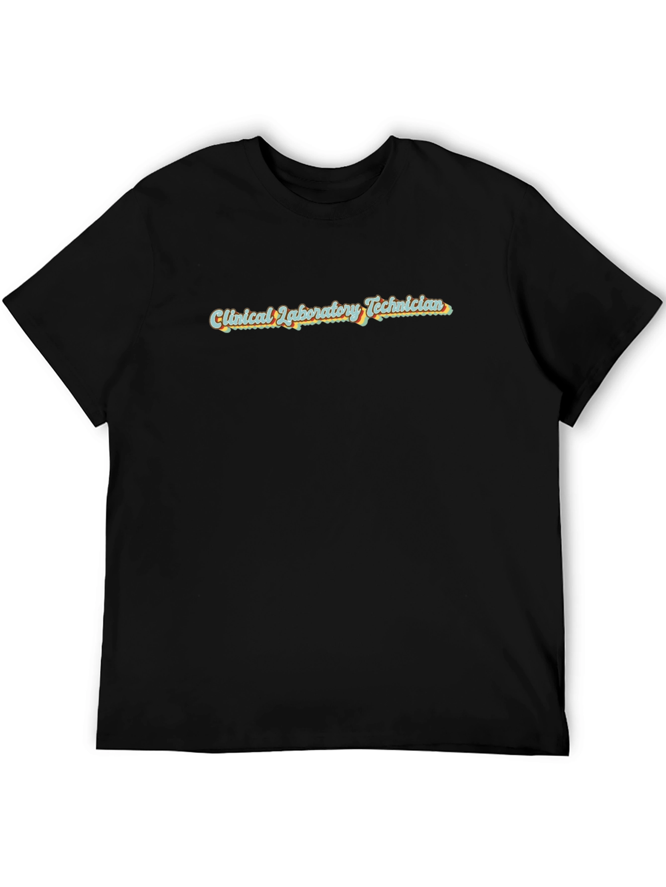 Black Clinical Laboratory Technician Retro T-Shirt view 5