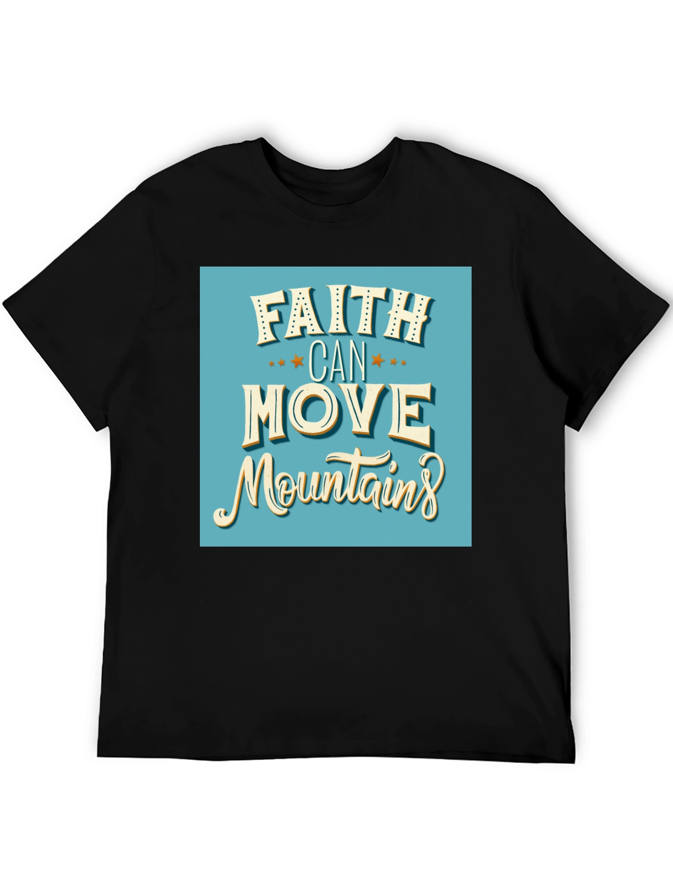 Black Faith Can Move Mountains Graphic Tee view 5