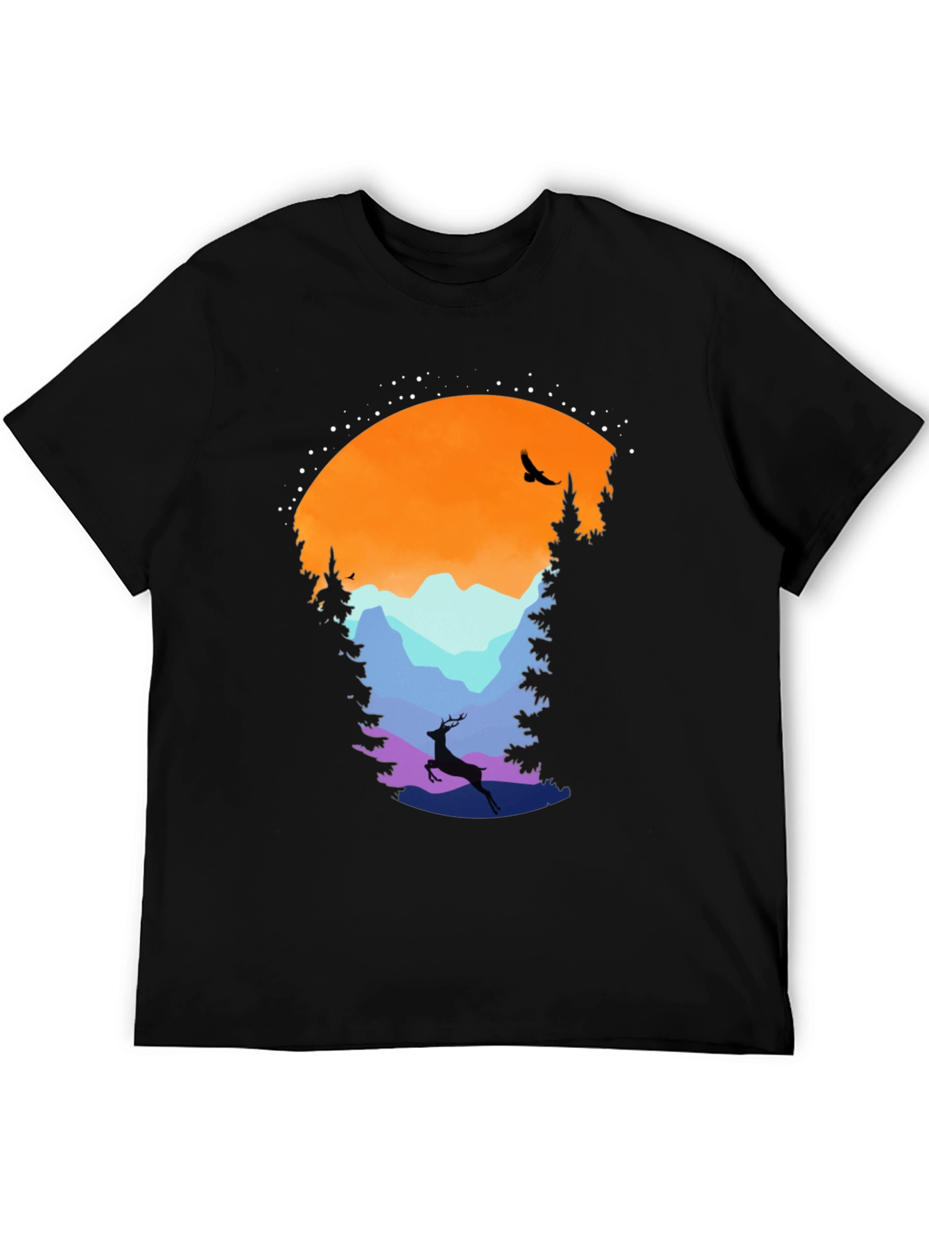 Black Nature Silhouette Graphic Tee view 5