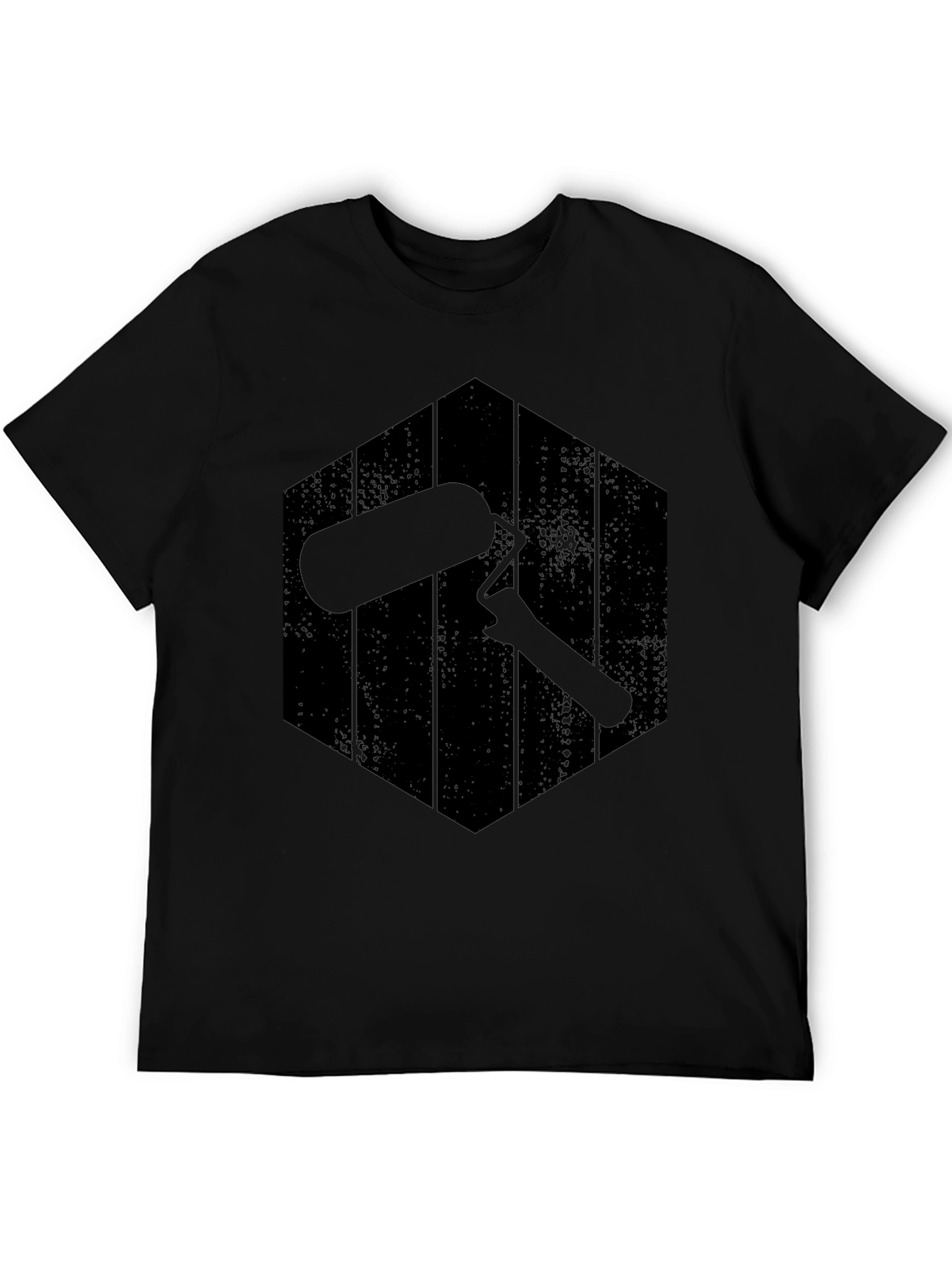 Black Painter's Roller Graphic Tee - Black Crew Neck view 5