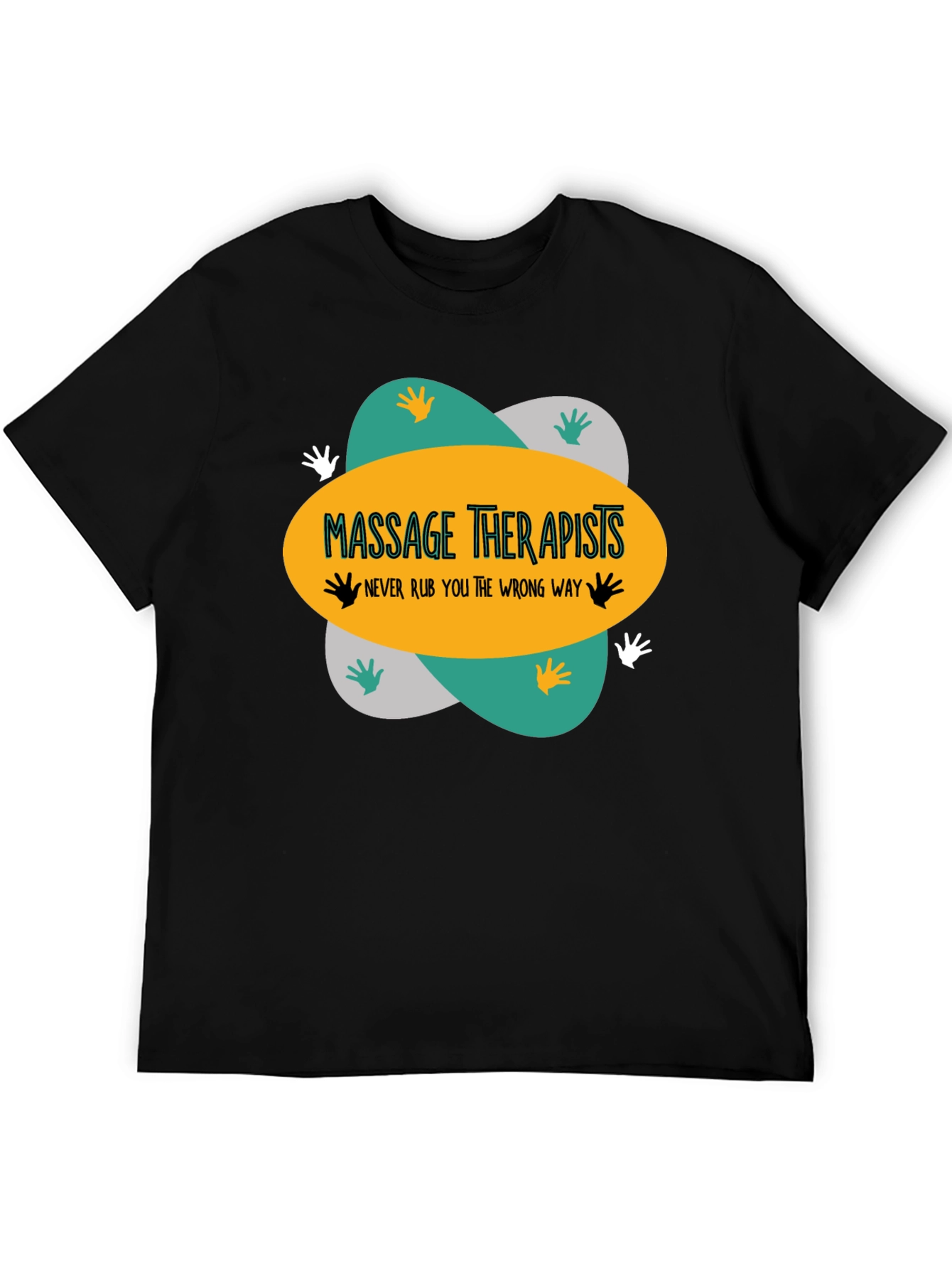 Black Massage Therapists T-Shirt - Funny Massage Gift view 5