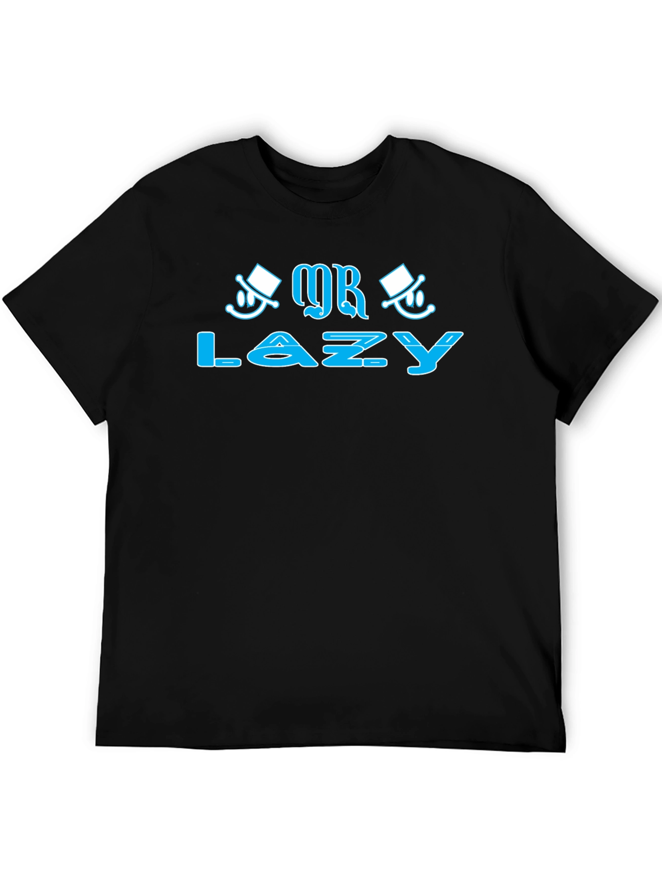 Black Mr. Lazy Graphic T-Shirt - Funny Novelty Tee view 5