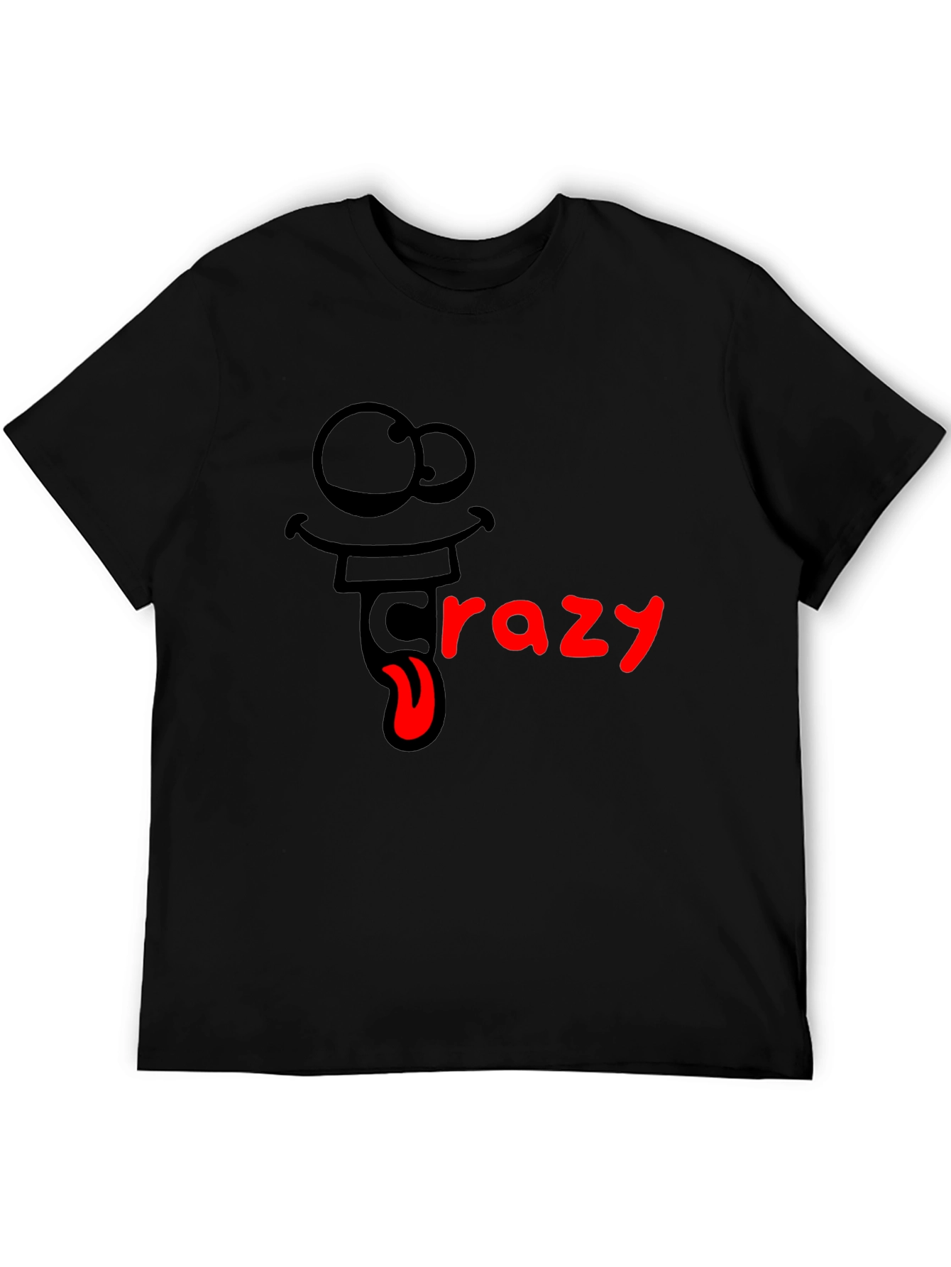 Black Crazy Cartoon Graphic T-Shirt view 5