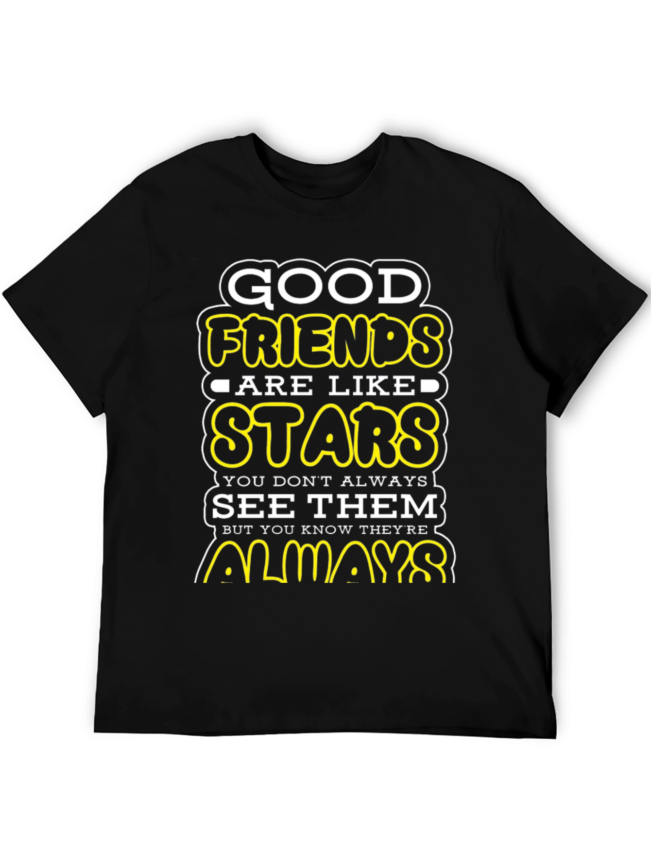 Black Good Friends Are Like Stars Graphic T-Shirt view 5