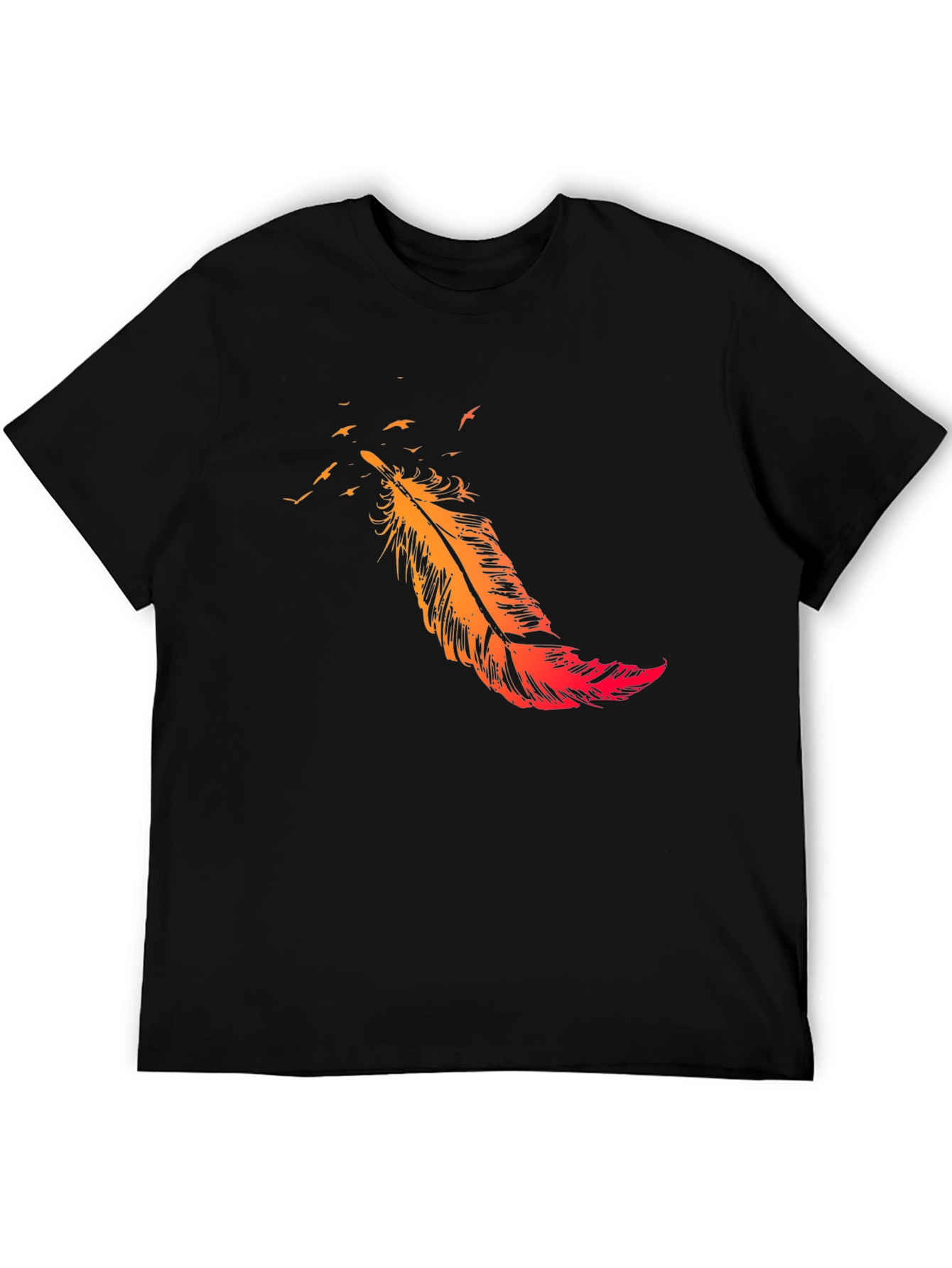 Black Feather Flight Black T-Shirt view 5