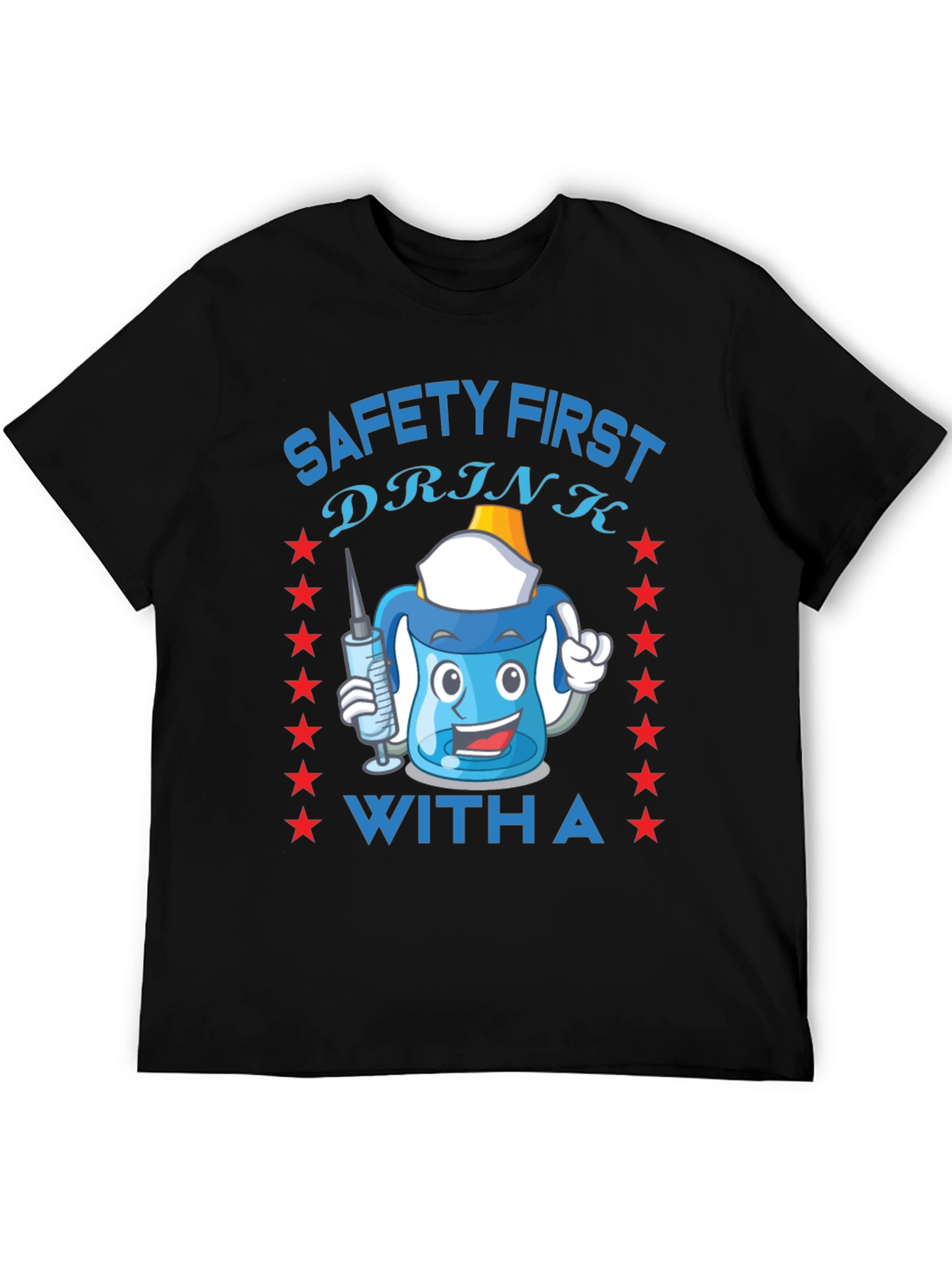 Black Safety First Funny Drinking T-Shirt view 5