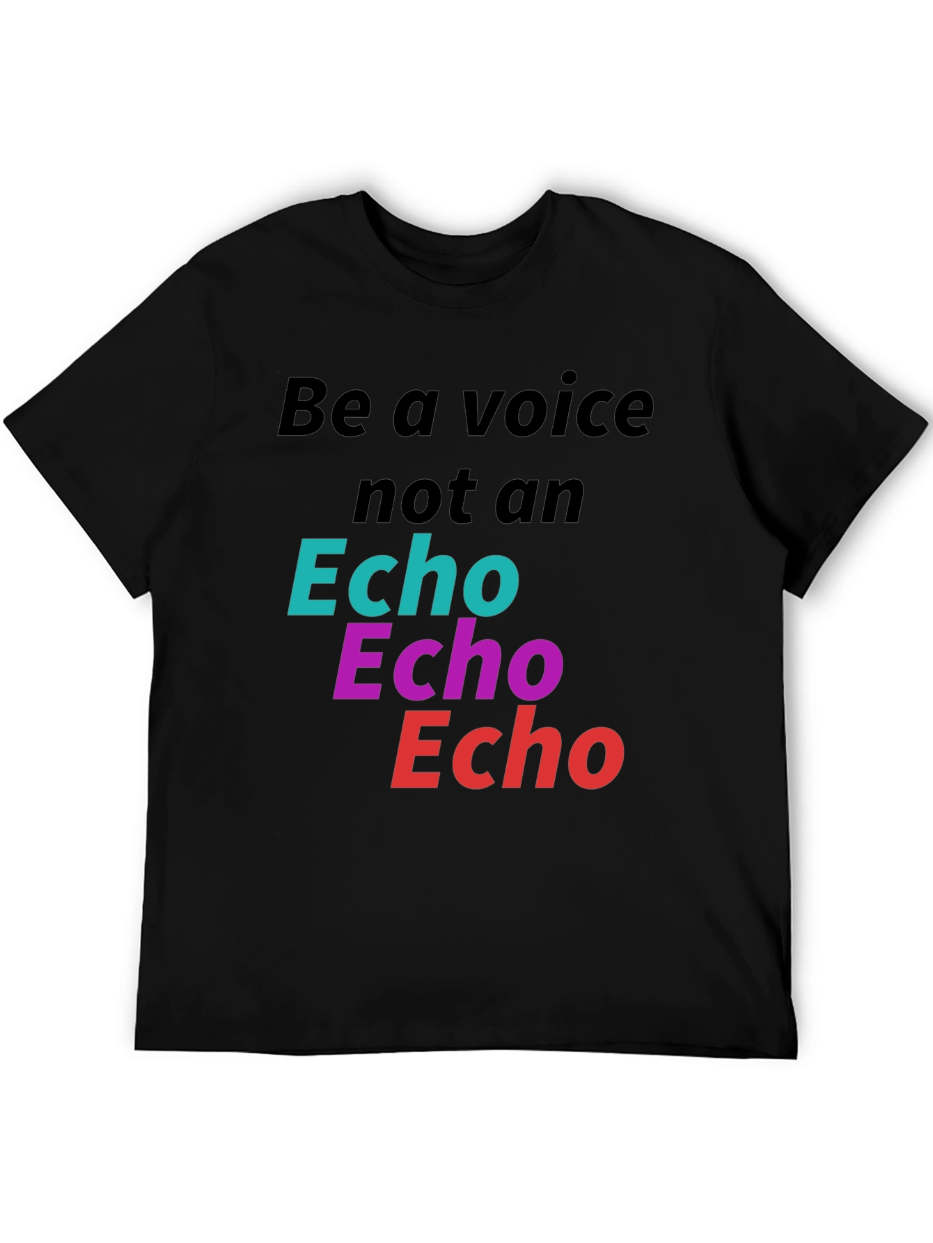 Black Be a Voice Tee - Bold Graphic Print Statement T-Shirt view 5