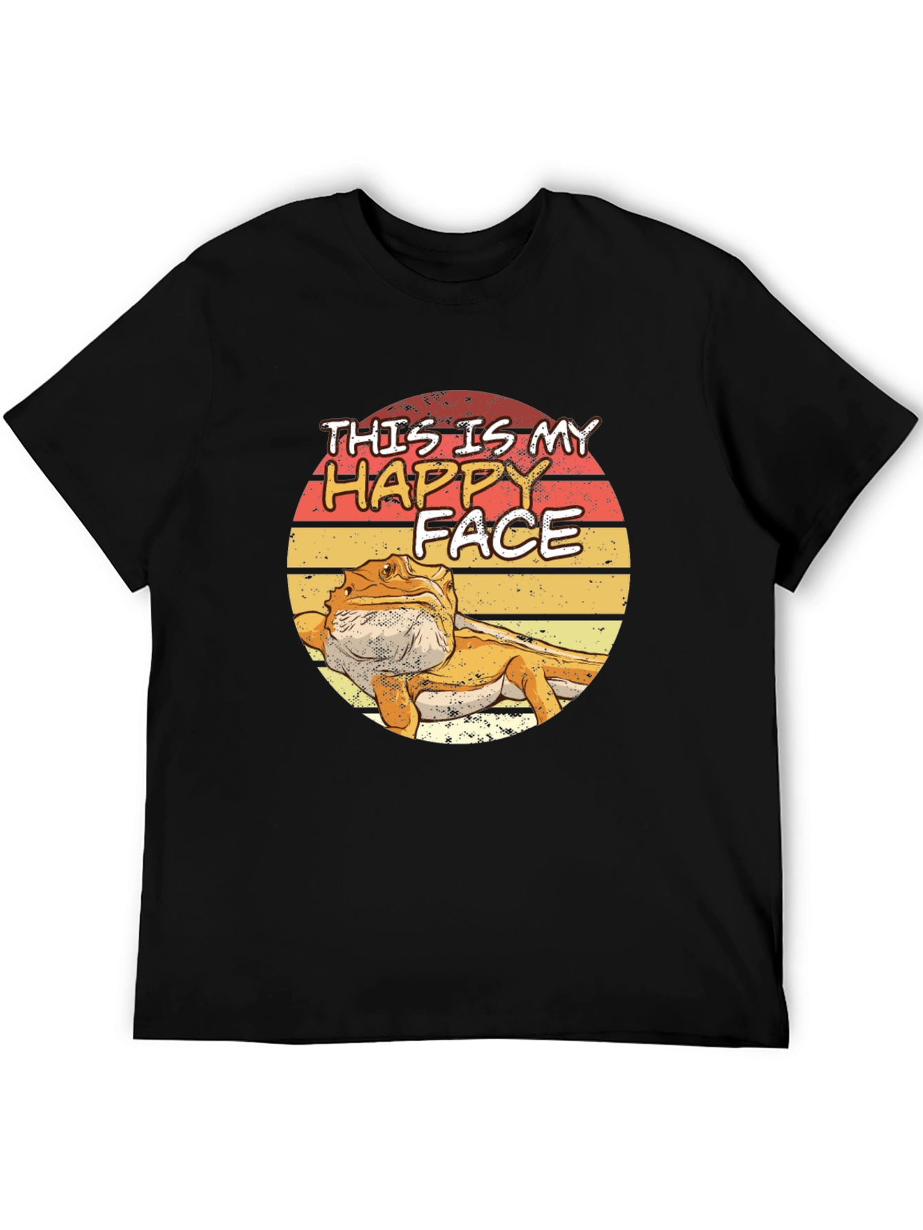 Black Bearded Dragon Happy Face T-Shirt - Lizard Lover Tee view 5