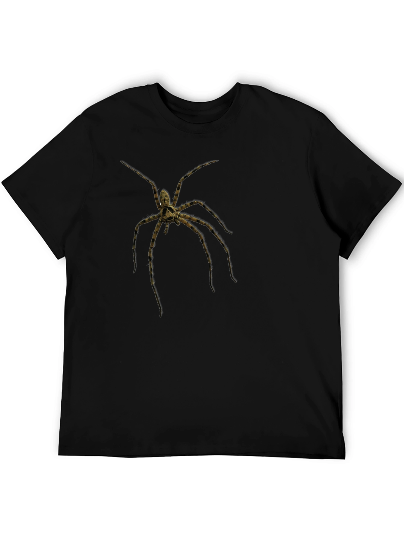 Black Creepy Spider Graphic Tee - Black Cotton view 5