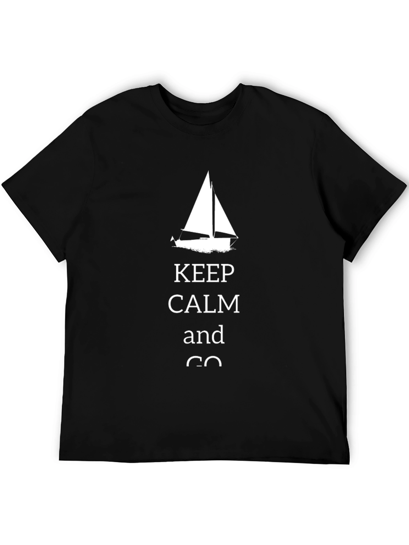 Black Keep Calm and Go Sailing T-Shirt - Black view 5
