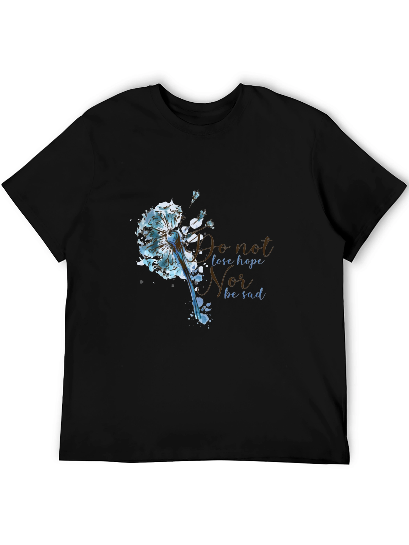Black Dandelion Hope Graphic T-Shirt view 5