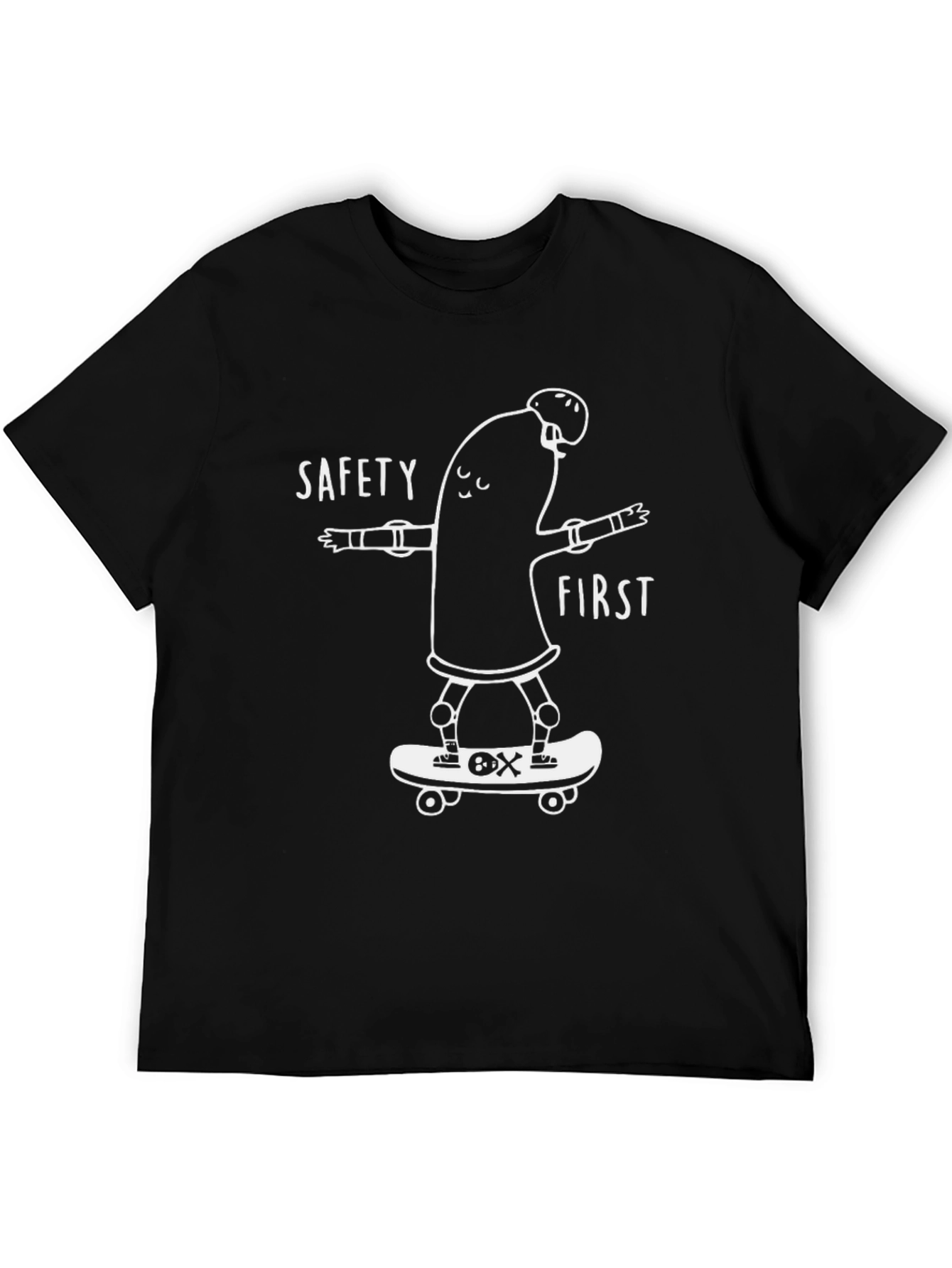 Black Safety First Skateboarder T-Shirt view 5