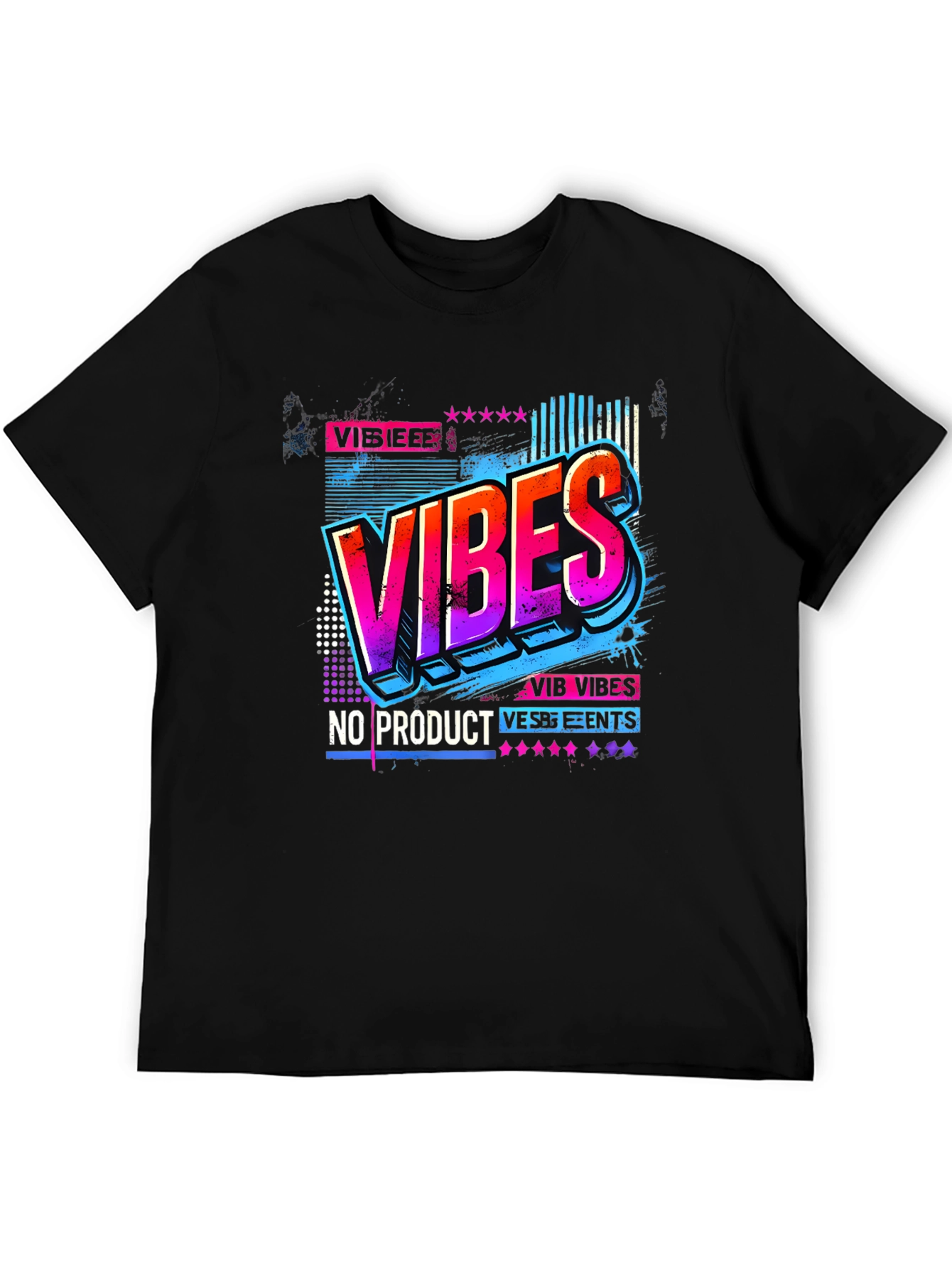 Black Vibes Graphic Tee - Retro Design view 5