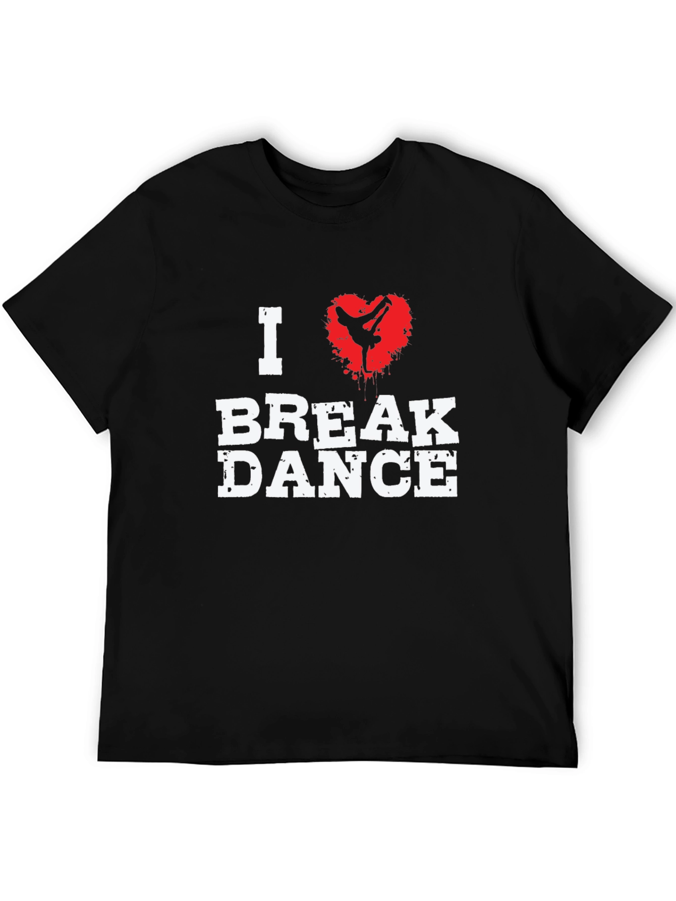 Black I Love Break Dance Graphic T-Shirt - Black view 5