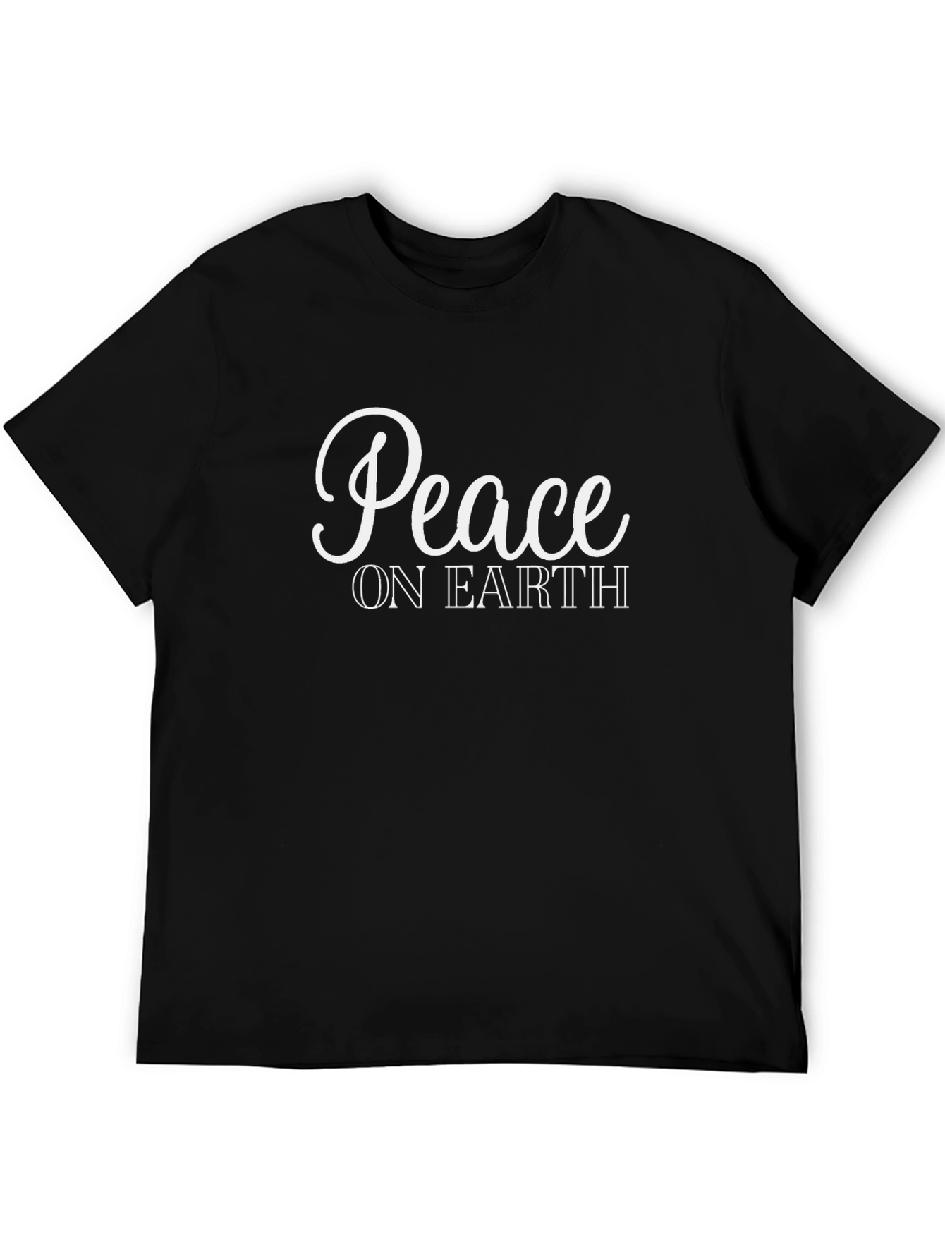 Black Peace on Earth Graphic T-Shirt - Black view 5