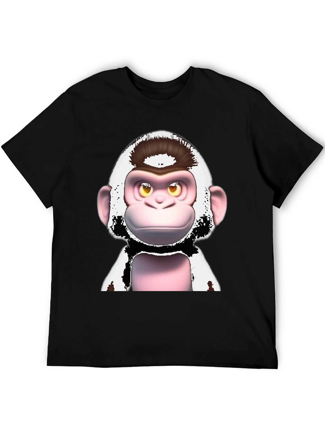Black Funky Monkey Graphic T-Shirt - Black Cotton Tee view 5