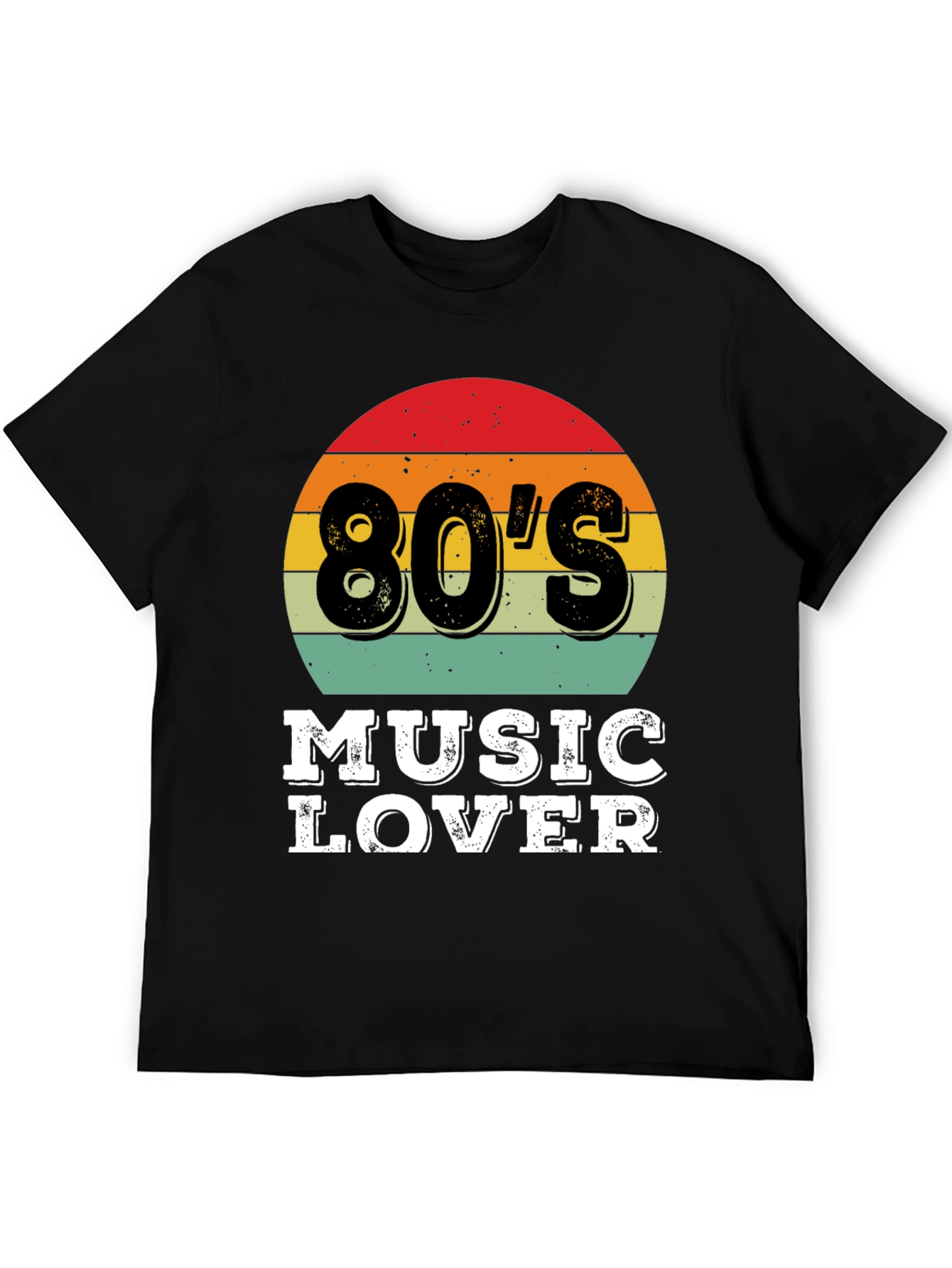 Black 80's Music Lover Graphic Tee - Retro Style view 5