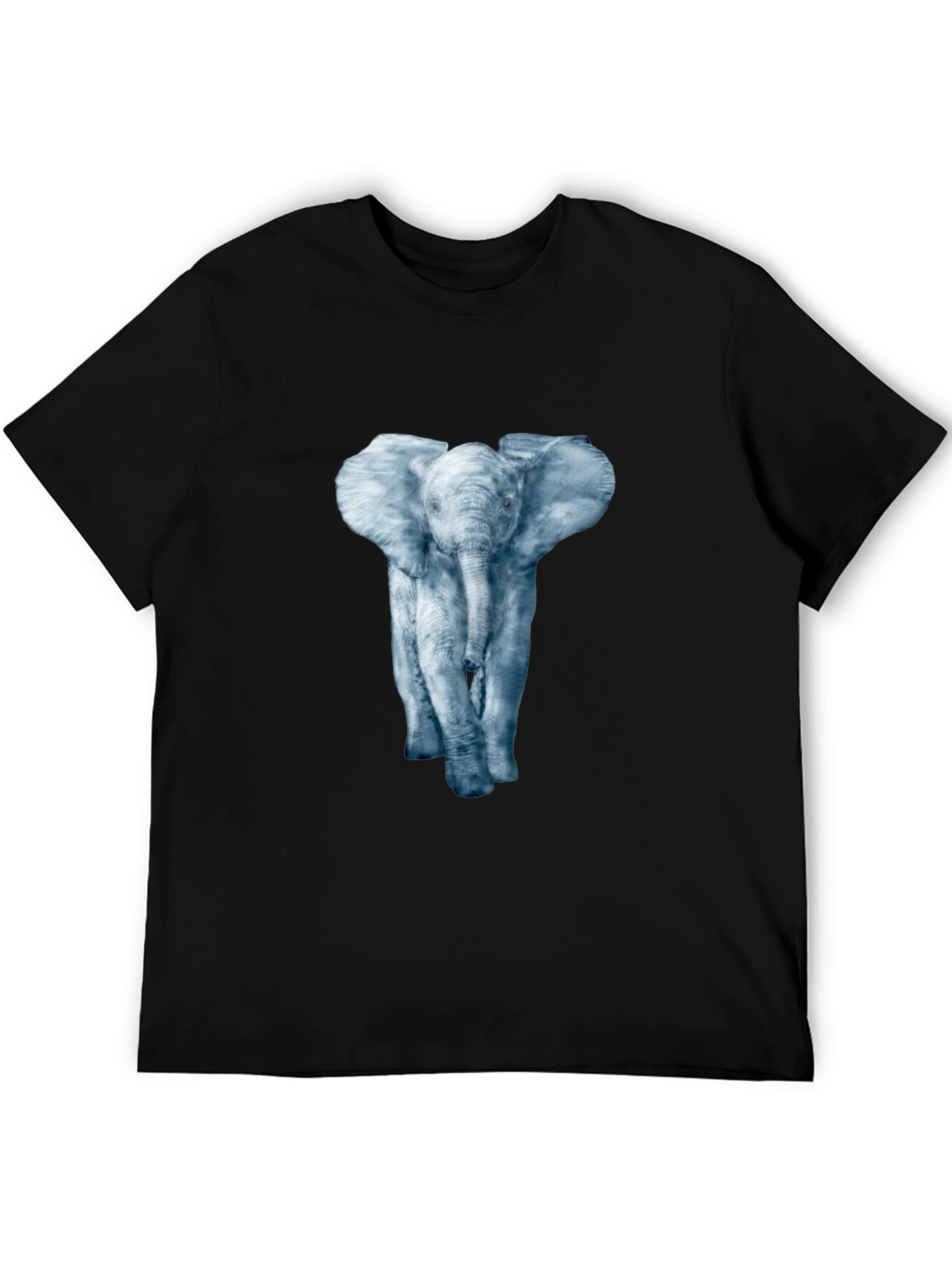 Black Elephant Print Crew Neck T-Shirt view 5