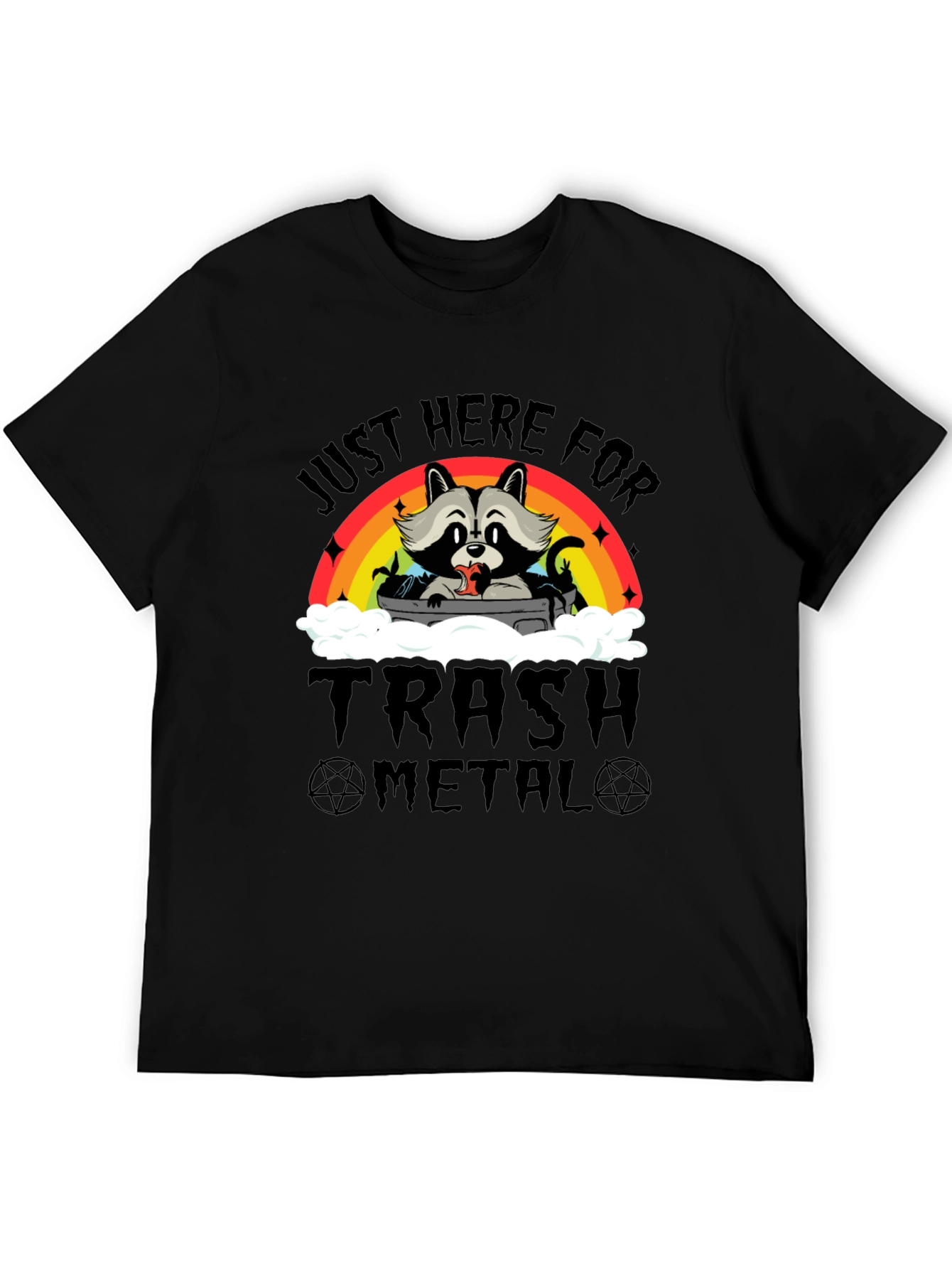 Black Trash Metal Raccoon Graphic T-Shirt view 5