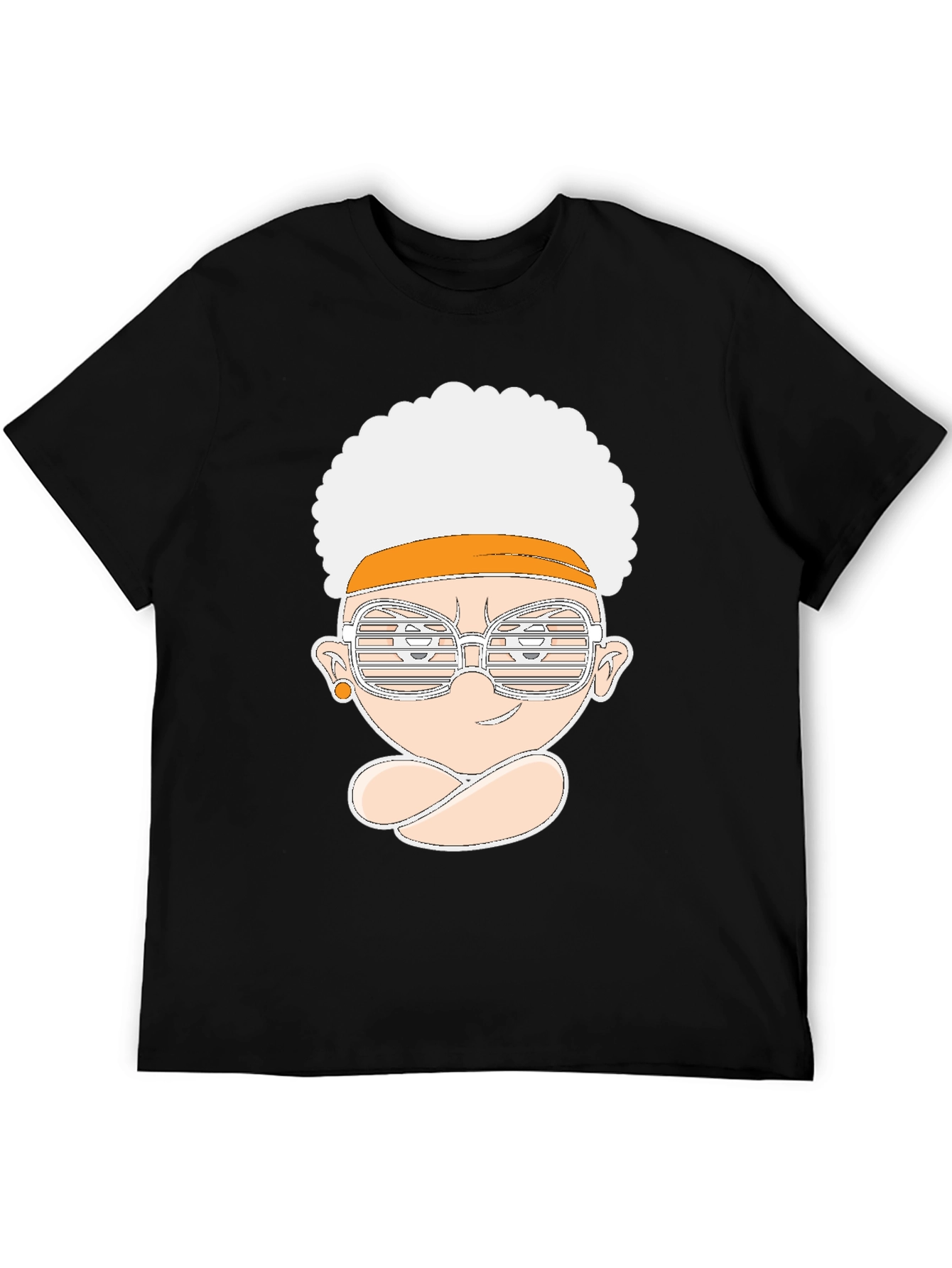 Black Funky Afro Cartoon Tee view 5