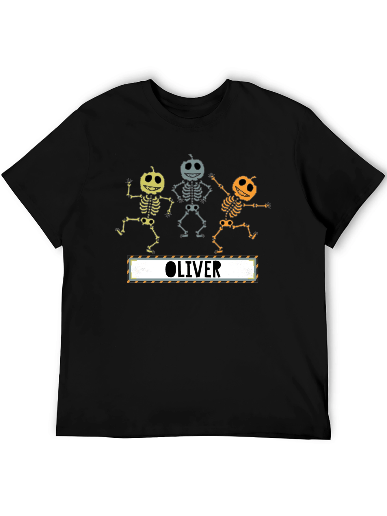 Black Pumpkin Skeleton Dancing Personalized T-Shirt view 5