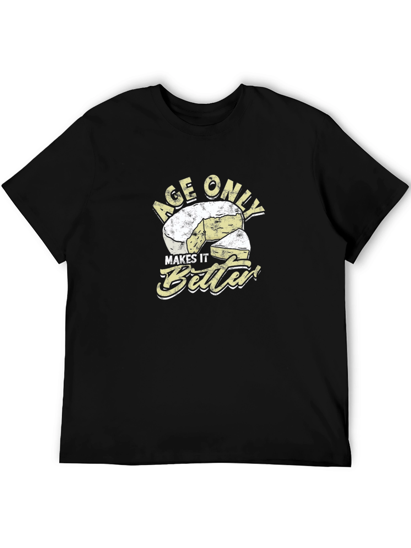 Black Age Only Makes It Better Cheese Graphic T-Shirt view 5