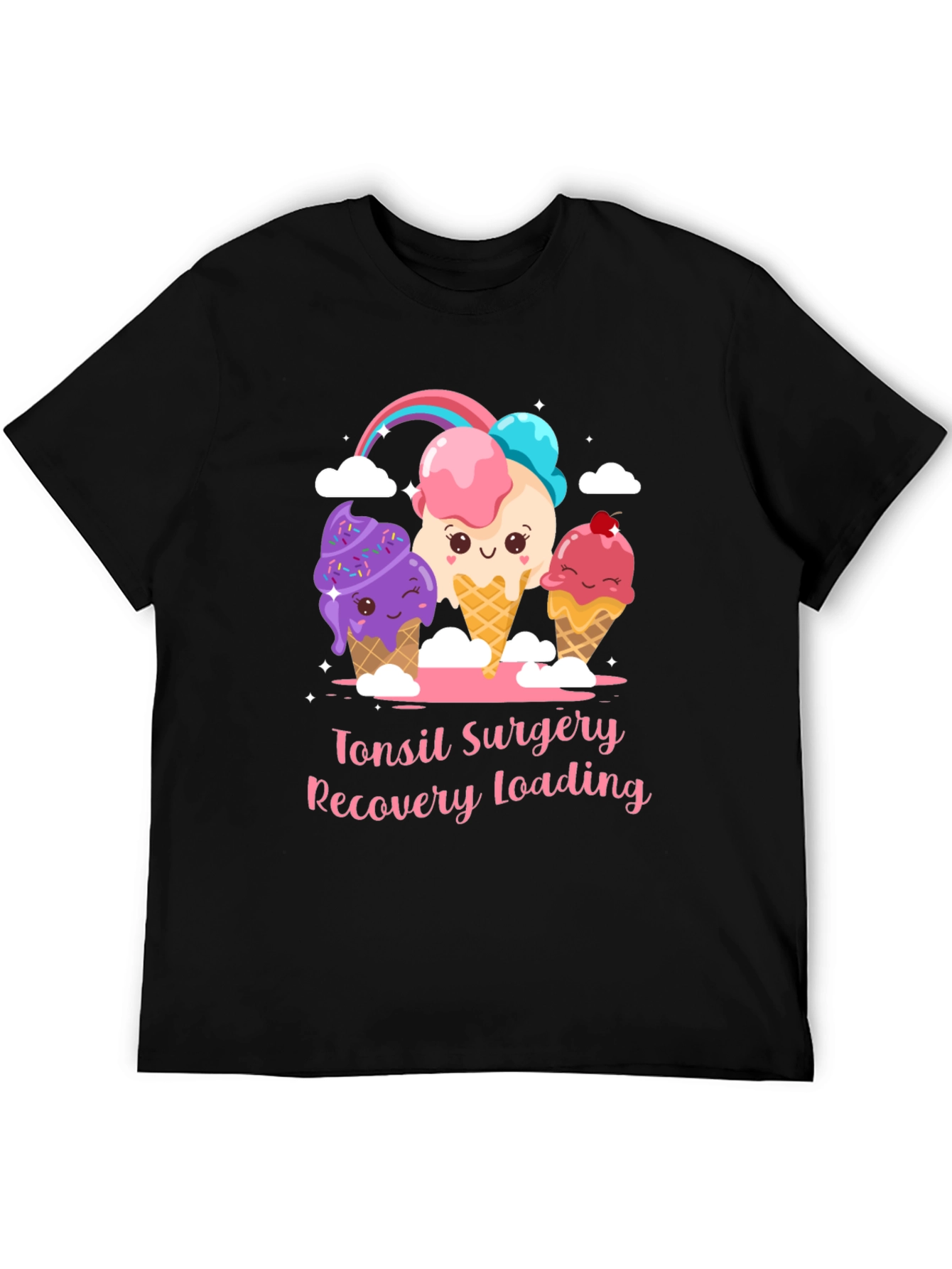 Black Tonsil Surgery Recovery Ice Cream T-Shirt view 5