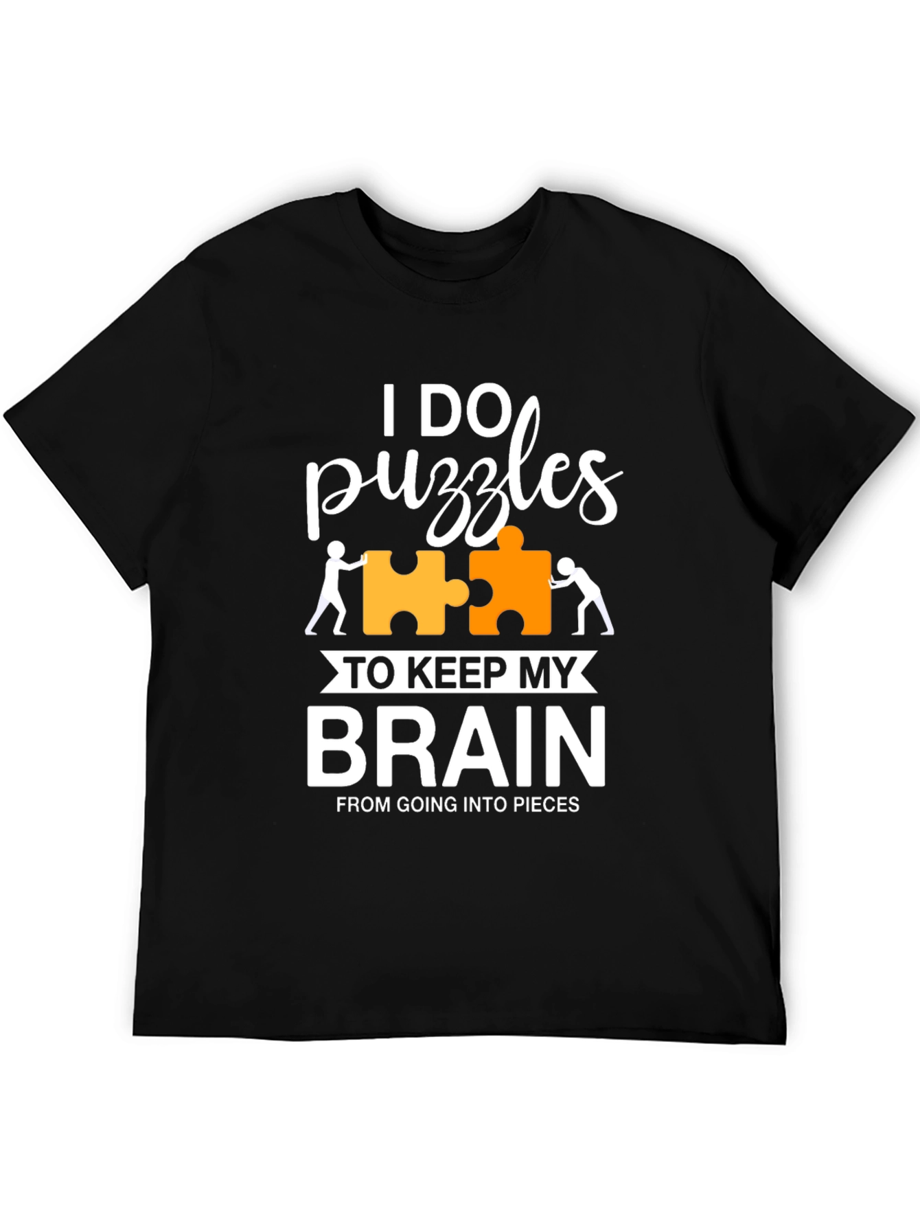 Black I Do Puzzles T-Shirt - Keep My Brain Together Tee view 5