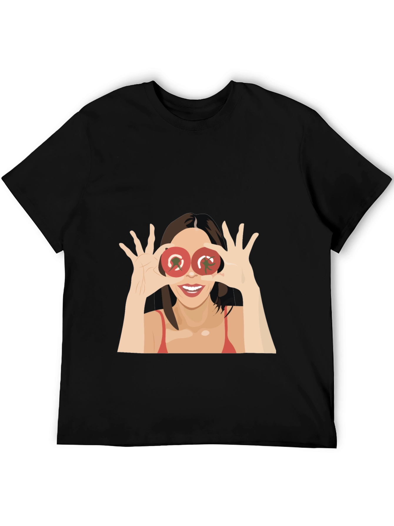 Black Tomato Eyes Graphic Tee - Funny Women's T-Shirt view 5