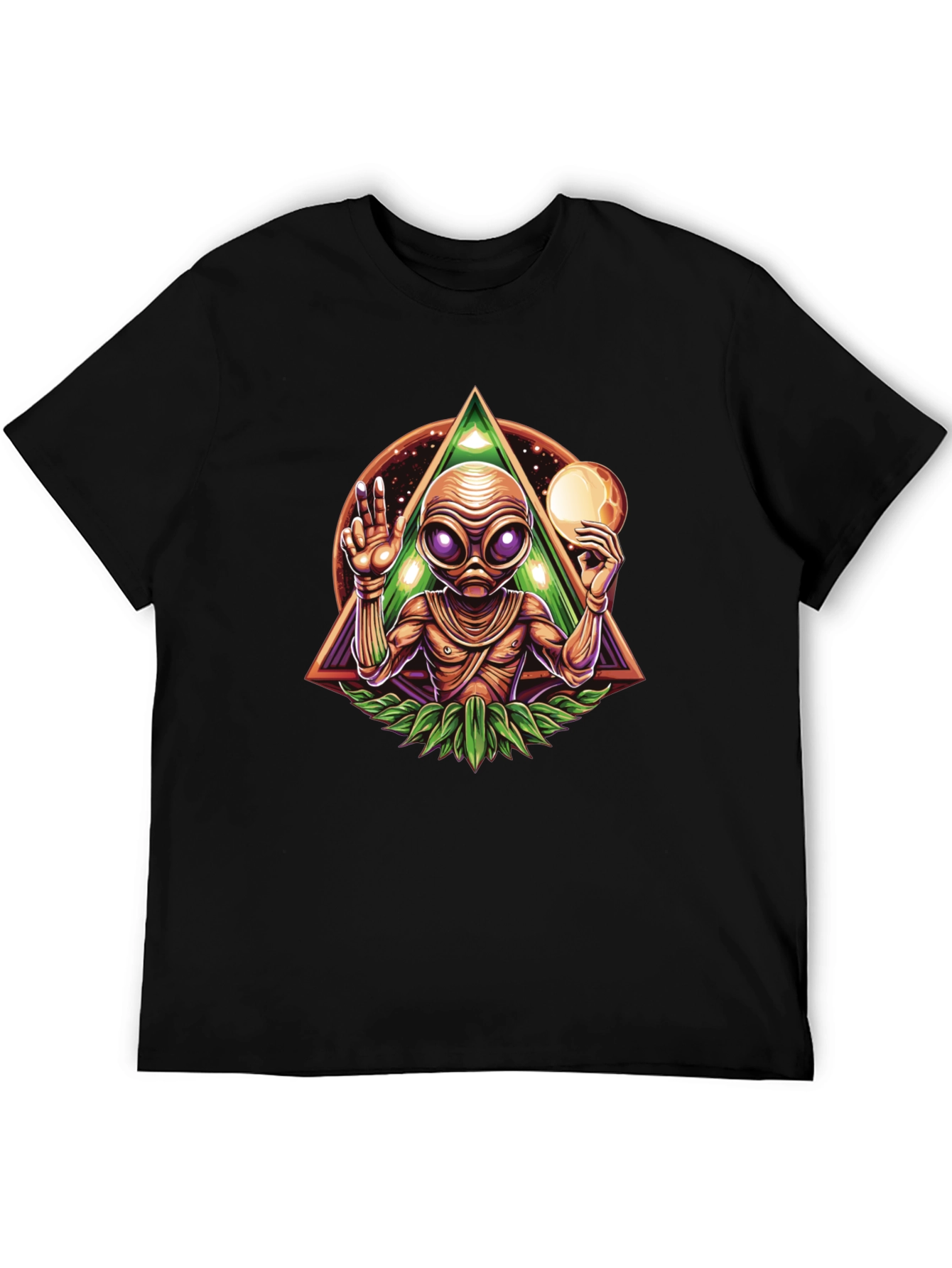 Black Alien Graphic Tee - Third Eye Design T-Shirt view 5