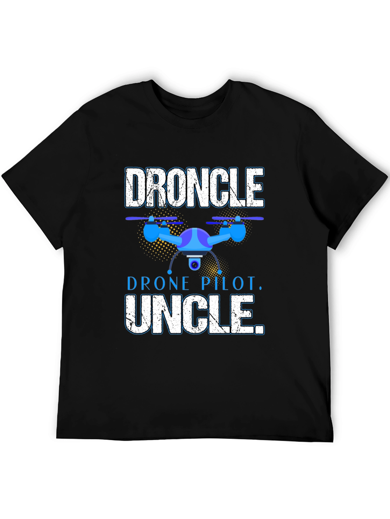 Black Droncle T-Shirt - Drone Pilot Uncle Gift view 5