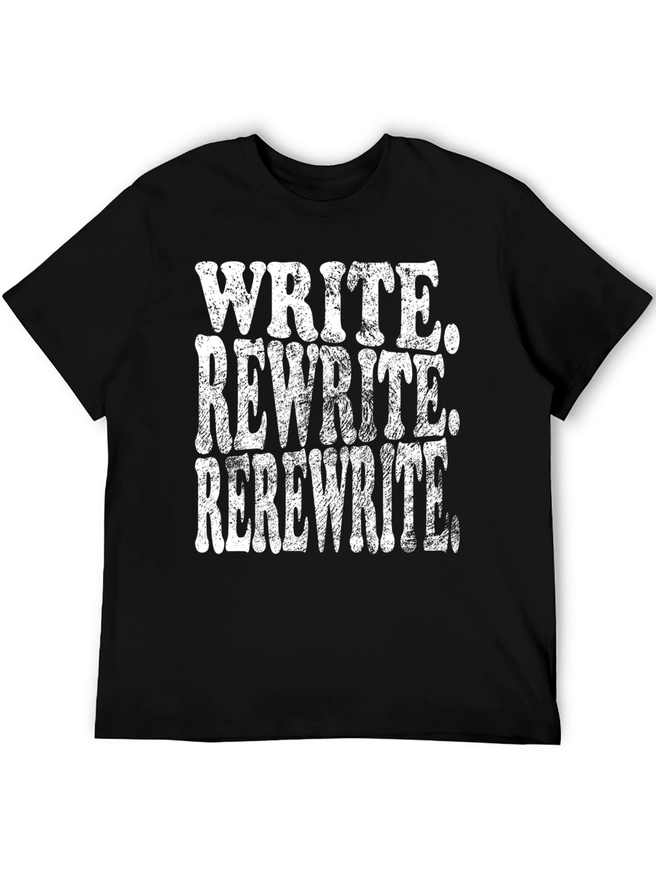 Black Write Rewrite Rerewrite T-Shirt view 5