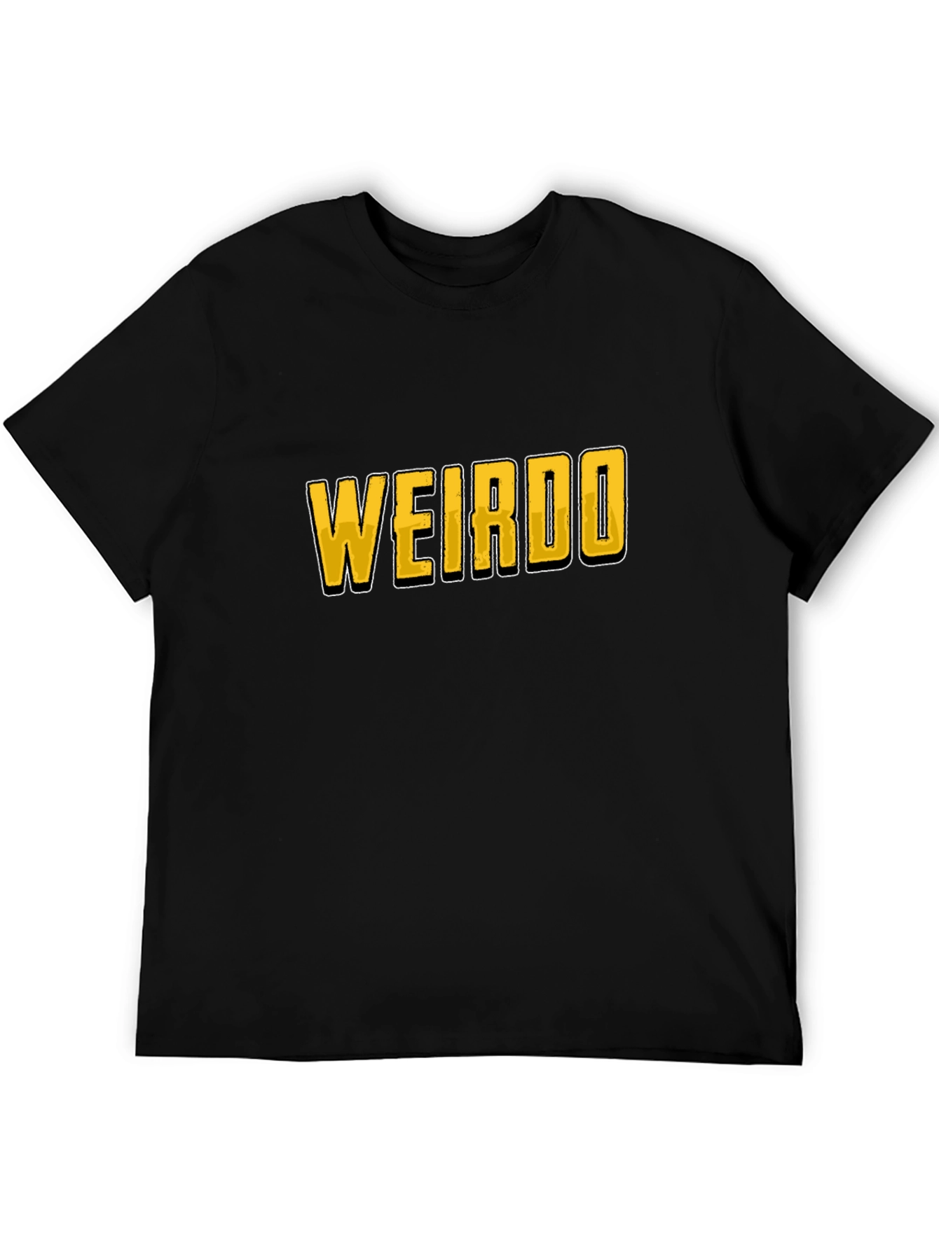 Black WEIRDO Graphic Print Crew Neck T-Shirt view 5