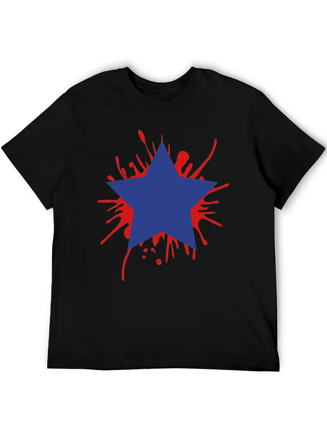 Black Star Splash Graphic Tee - Men's Black T-Shirt view 5