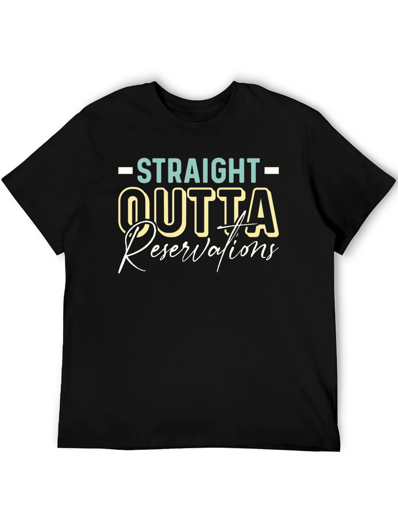 Black Straight Outta Reservations T-Shirt view 5
