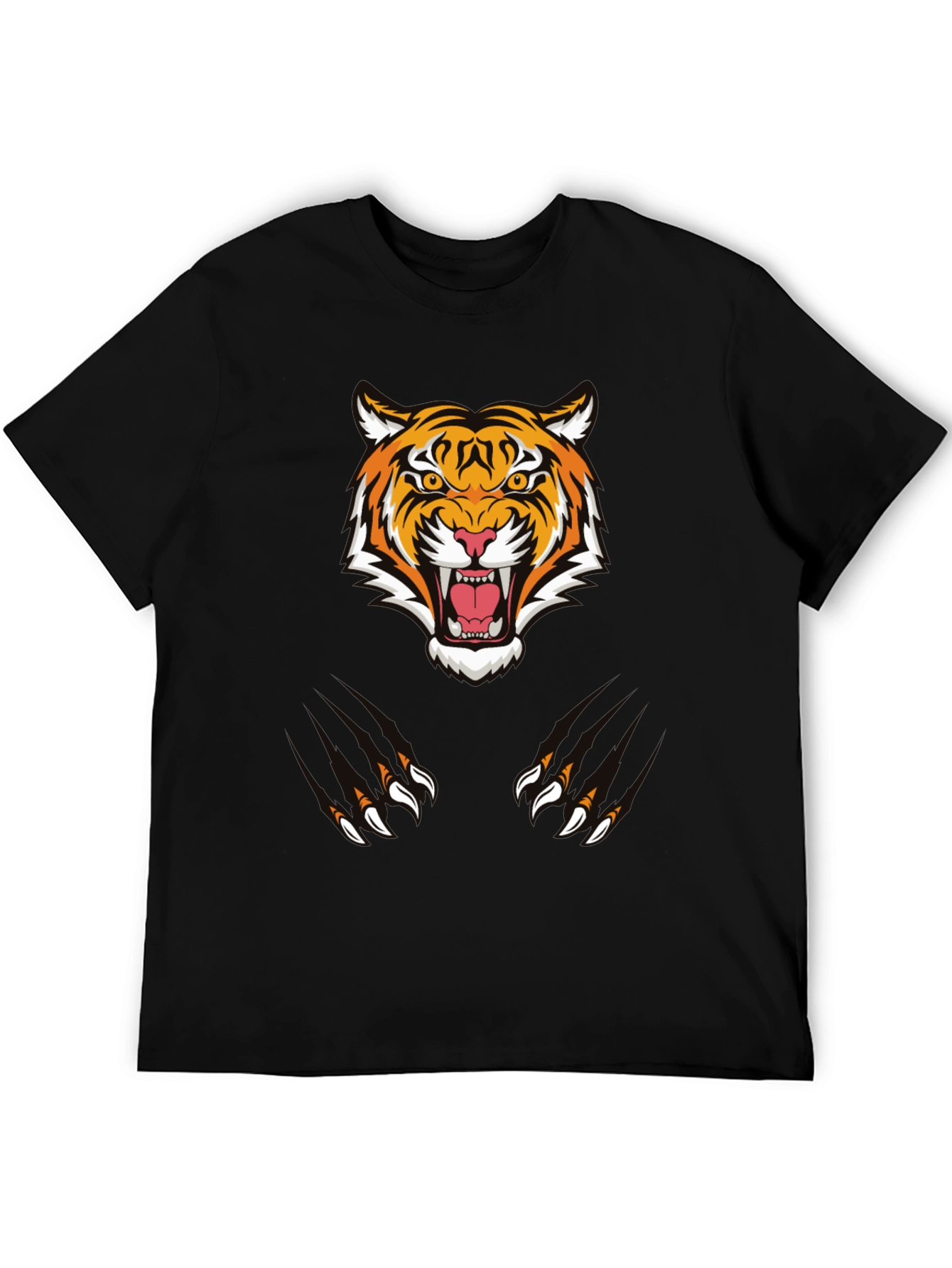 Black Tiger Graphic Tee - Black Cotton Comfort view 5