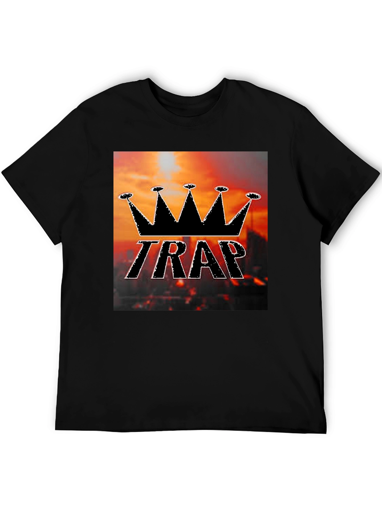 Black Trap King Black Graphic T-Shirt view 5