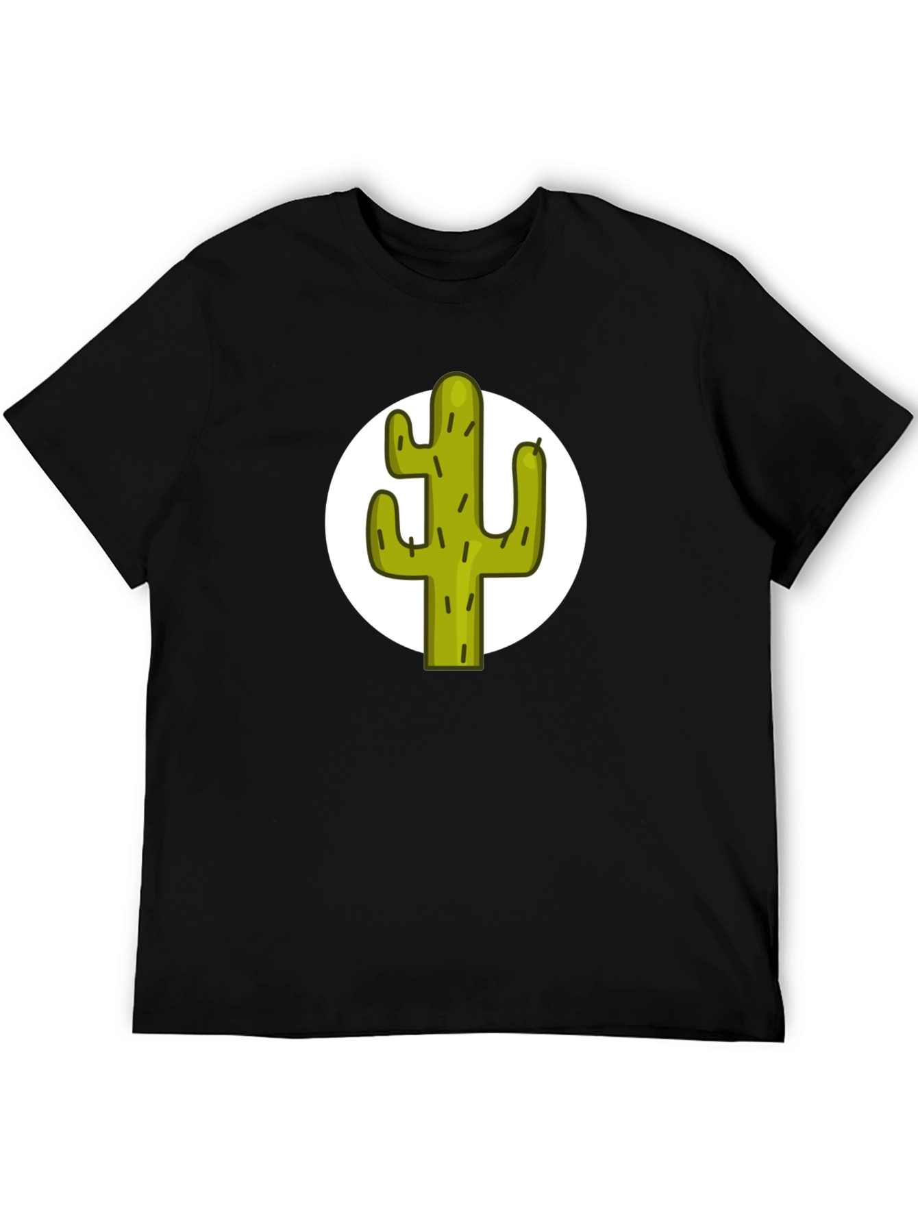 Black Cactus Graphic Tee - Black Cotton T-Shirt view 5