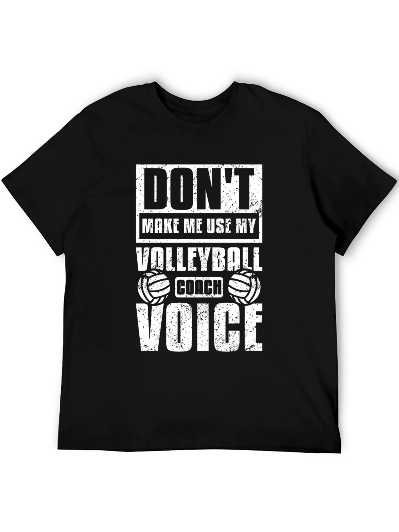 Black Volleyball Coach Voice T-Shirt view 5