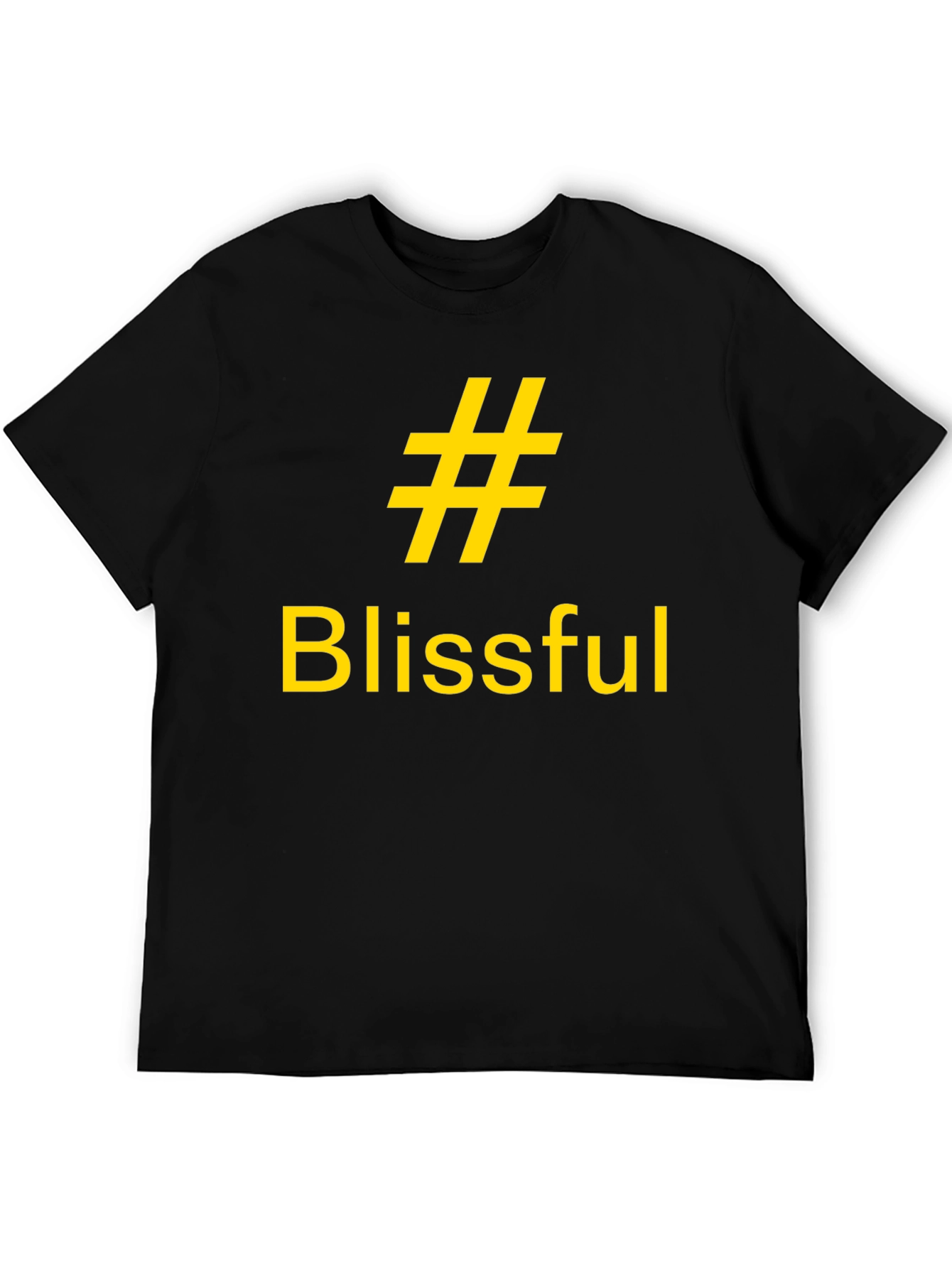 Black Blissful Hashtag Graphic Tee - Casual Black T-Shirt view 5