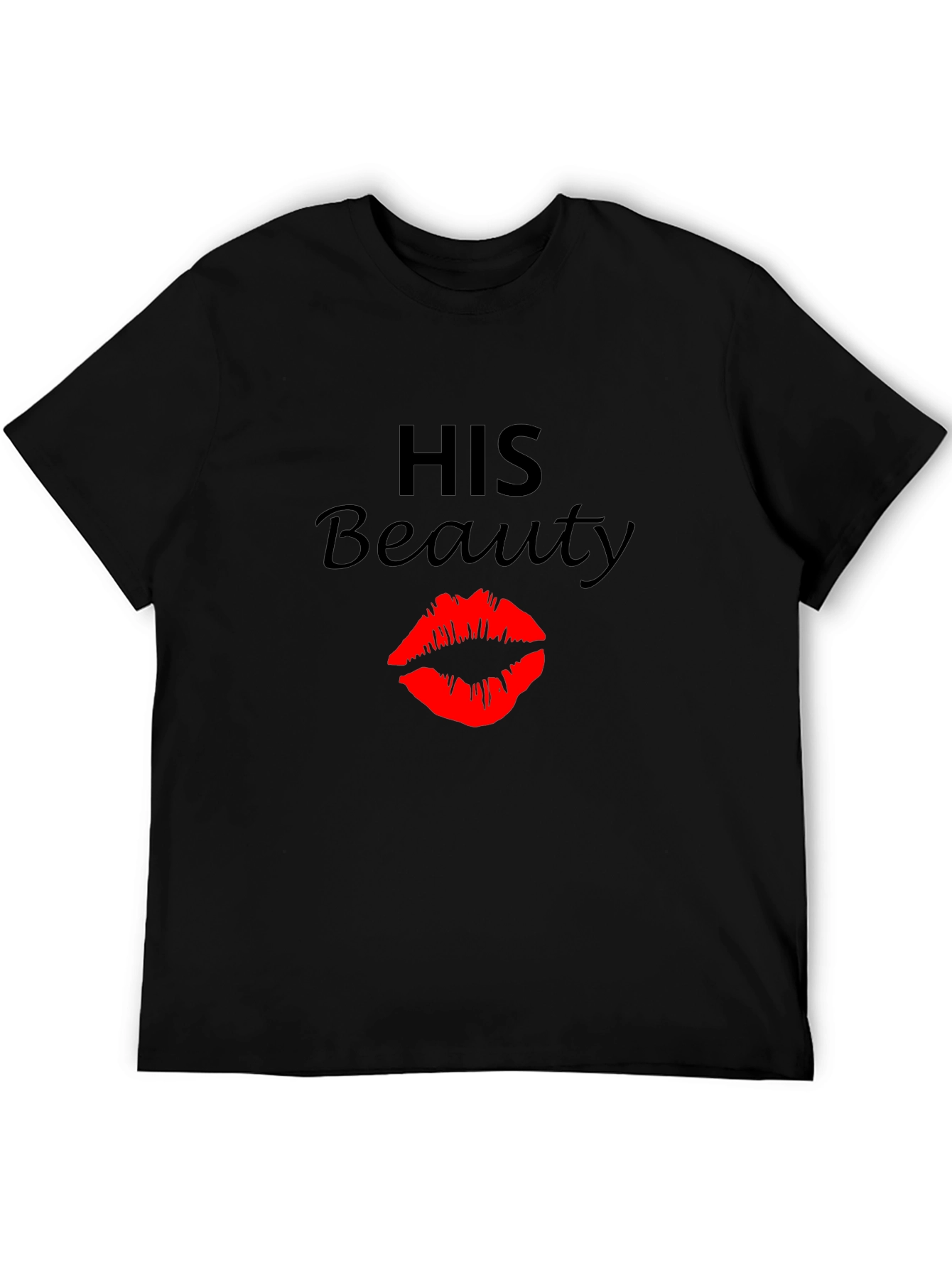 Black His Beauty Graphic Tee - Black Crew Neck view 5