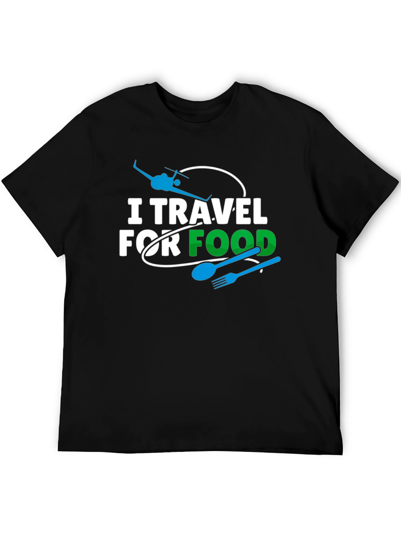 Black I Travel For Food Black Graphic Tee view 5