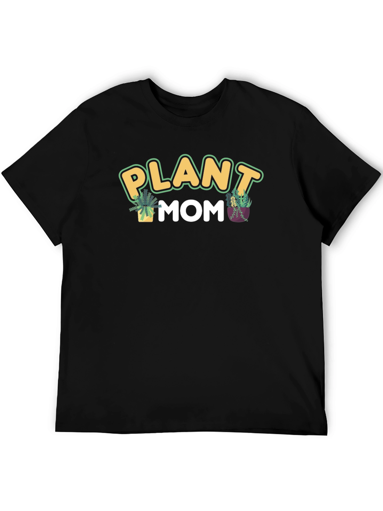 Black Plant Mom Graphic Tee - Black view 5