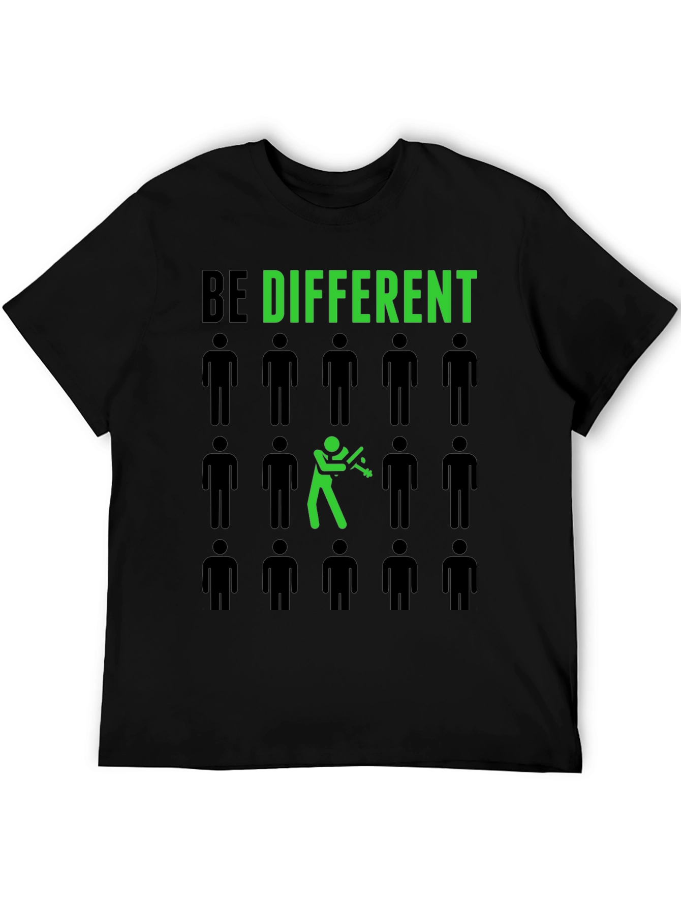 Black Be Different Black T-Shirt view 5