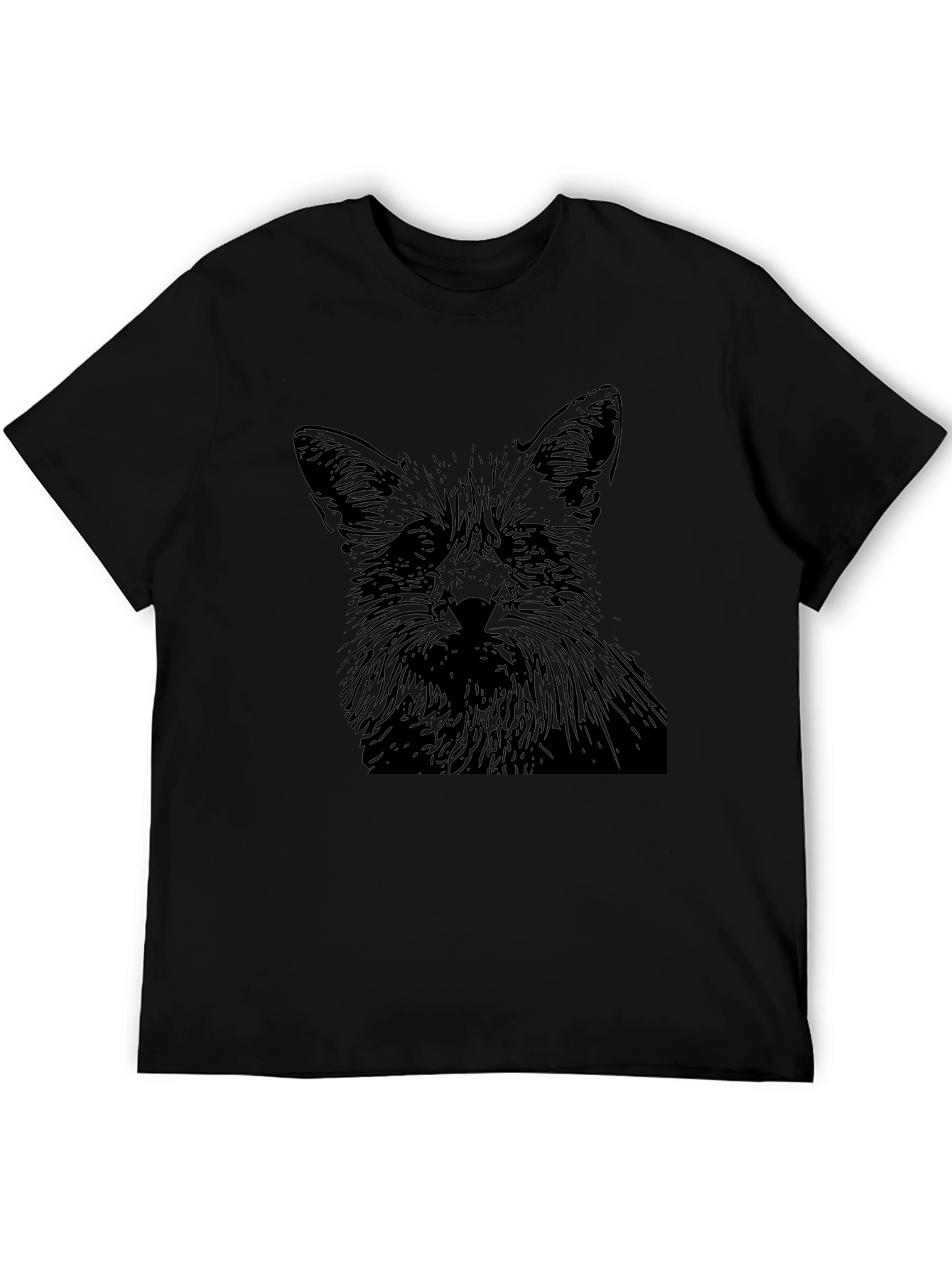 Black Fox Graphic Print Black T-Shirt view 5