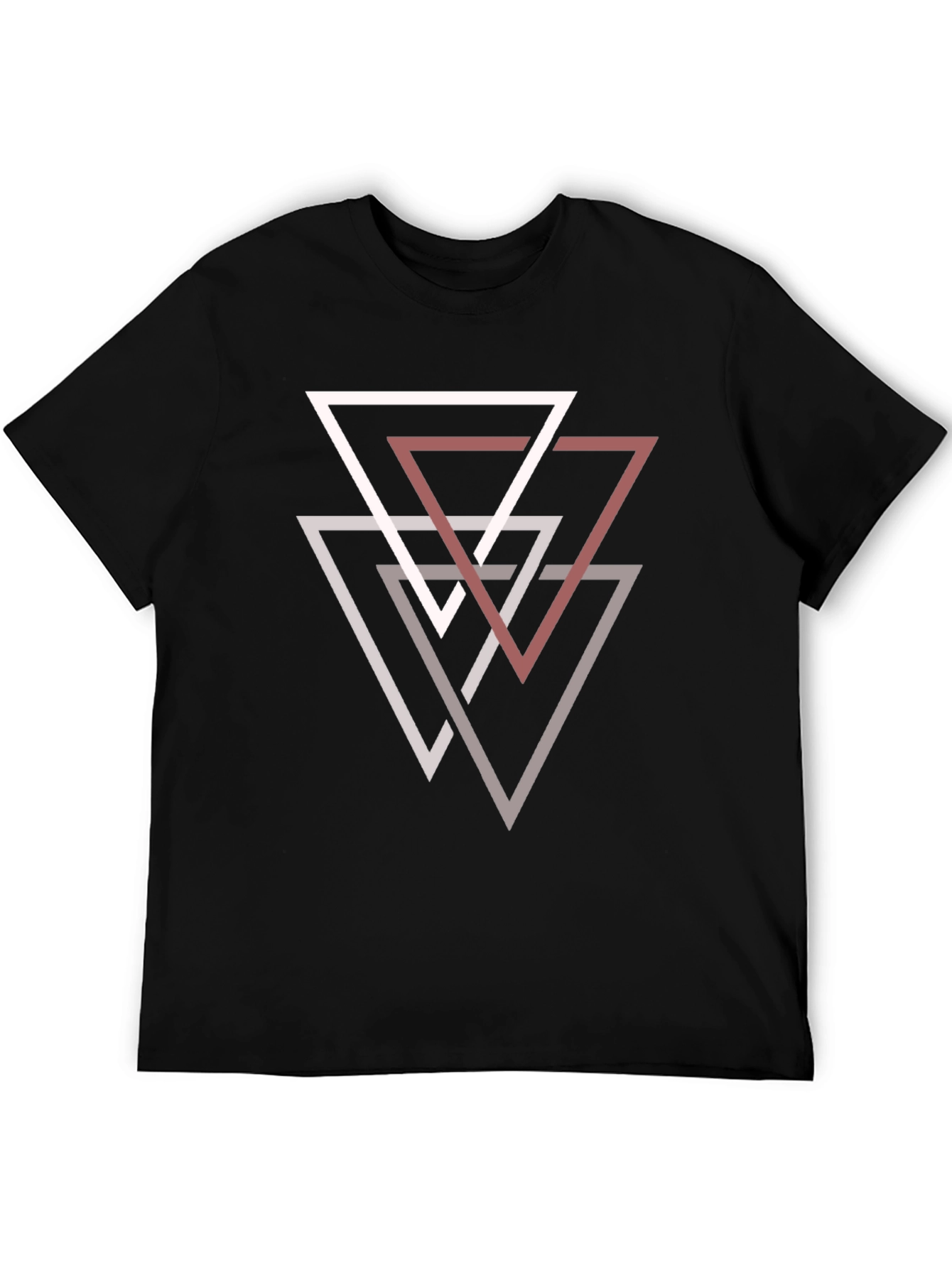 Black Geometric Triangle T-Shirt - Modern Minimalist Design view 5