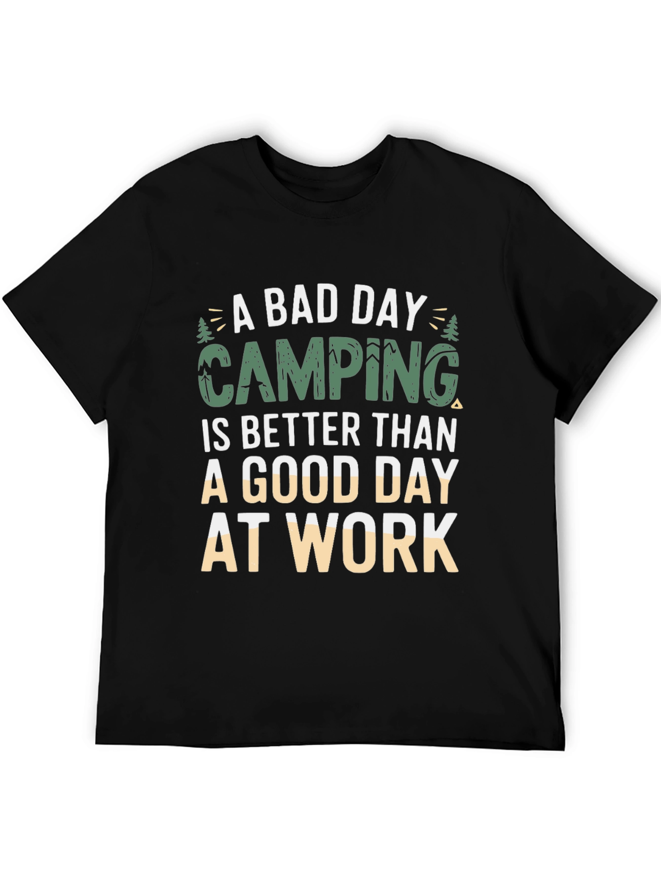 Black Camping Is Better Than Work T-Shirt view 5