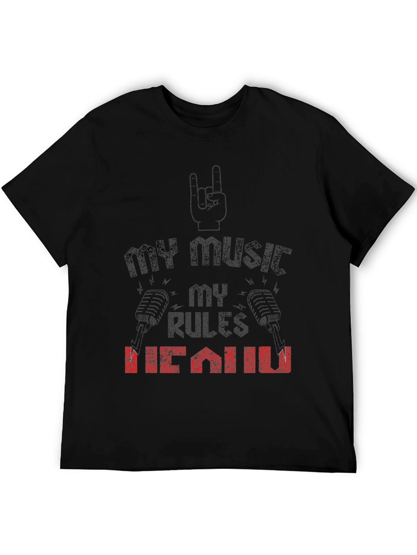Black My Music My Rules T-Shirt - Rock On! view 5