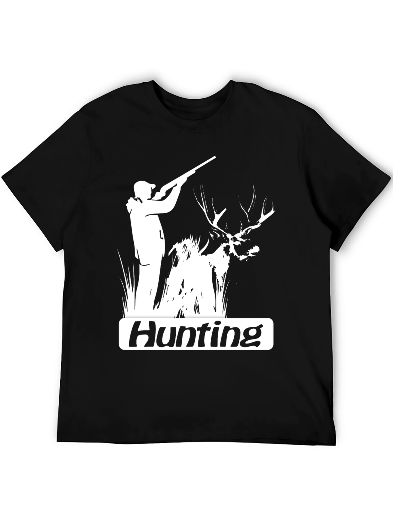 Black Hunting Graphic Tee - Black Cotton Blend view 5